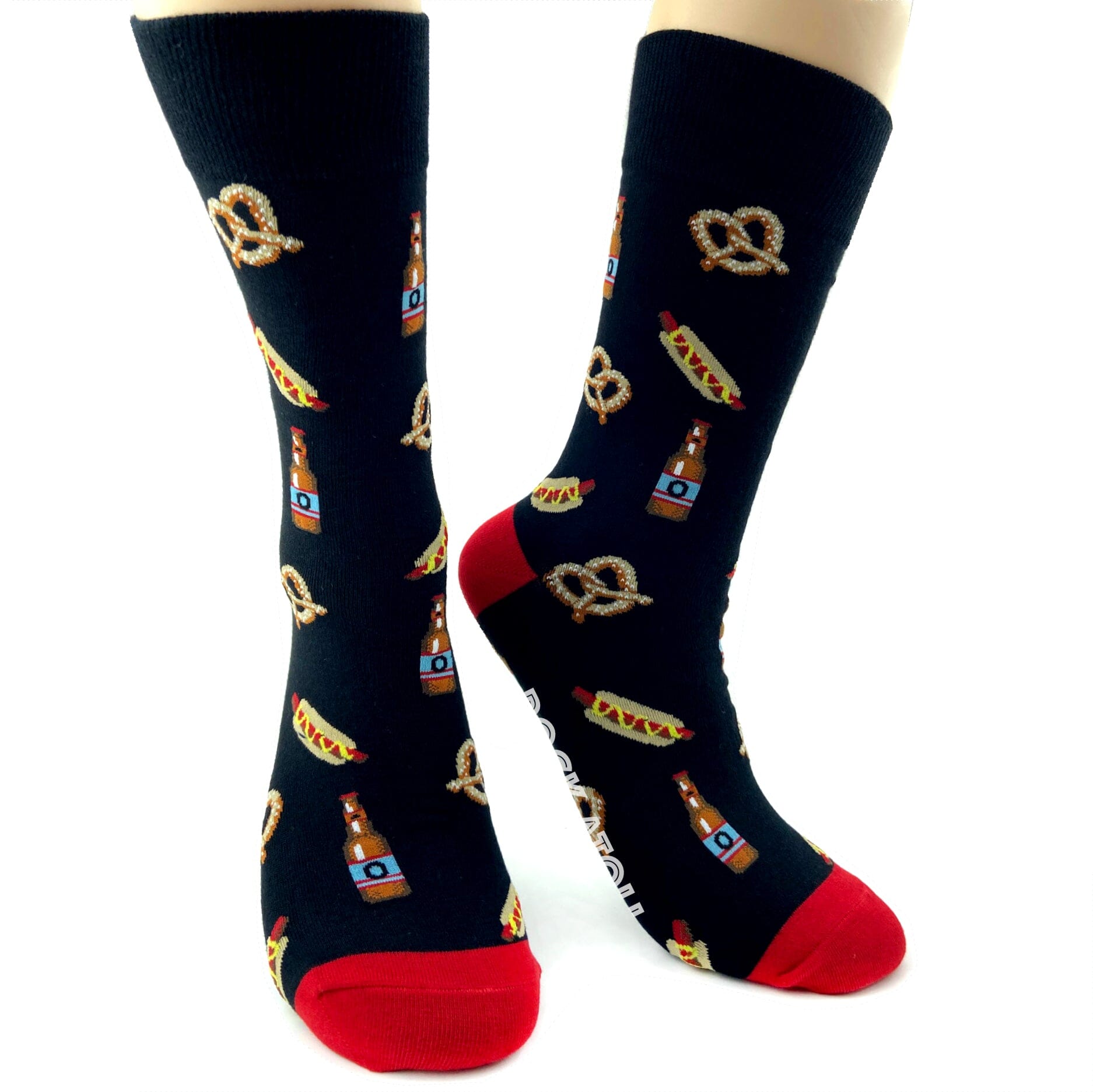 Bright Blue Unisex French Fries Print Fast Food Inspired Novelty Socks