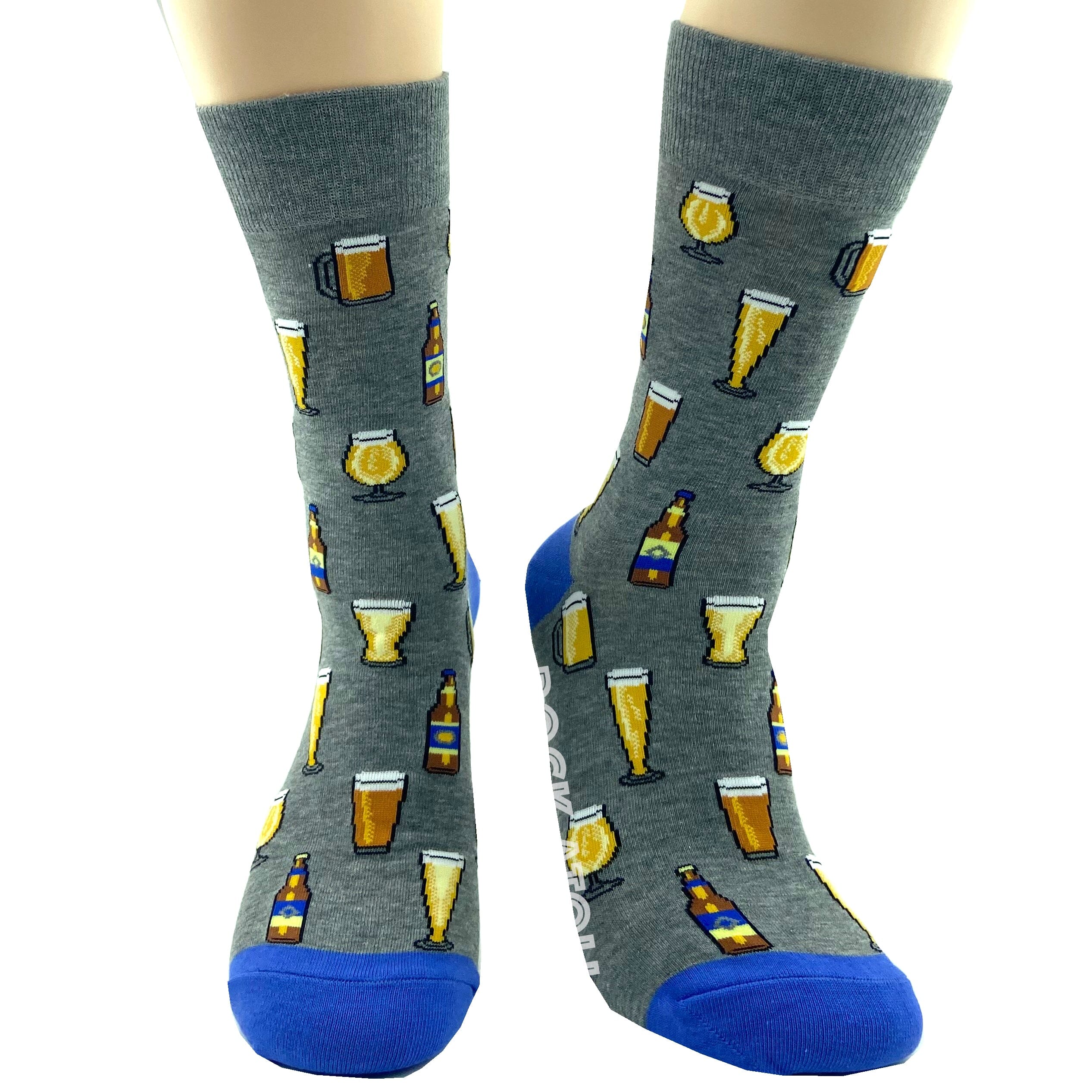 Women's Happy Hour Themed Beer Bottles Patterned Novelty Crew Socks