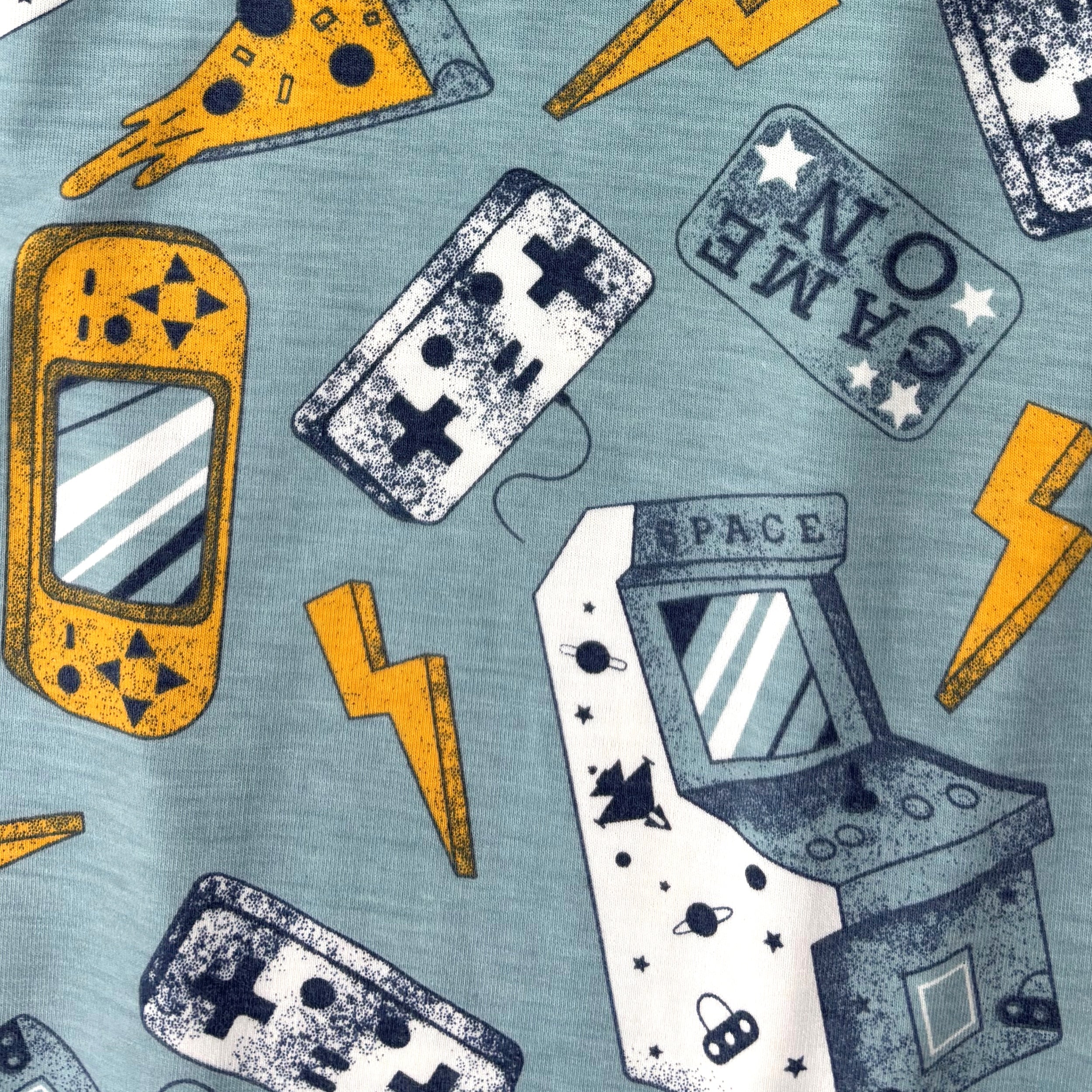 Men's Nostalgic Arcade Coin-Op Retro Gameboy Print Pajama Pant Bottoms