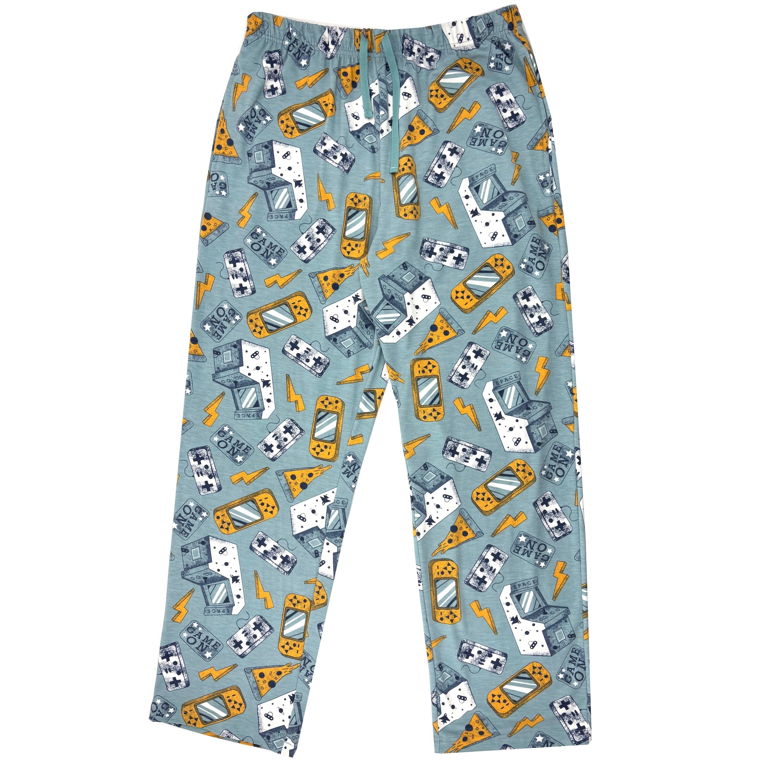 Men's Nostalgic Arcade Coin-Op Retro Gameboy Print Pajama Pant Bottoms