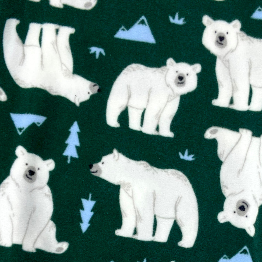 Men's Fun Polar Bear Cubs All Over Print Long Fleece Pajama PJ Pants