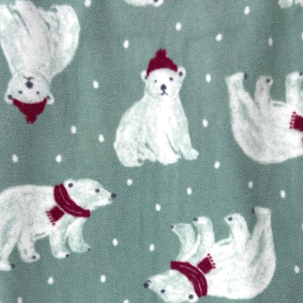 Men's Warm Cozy Fleece Long Pajama Pants with Polar Bear Novelty Print