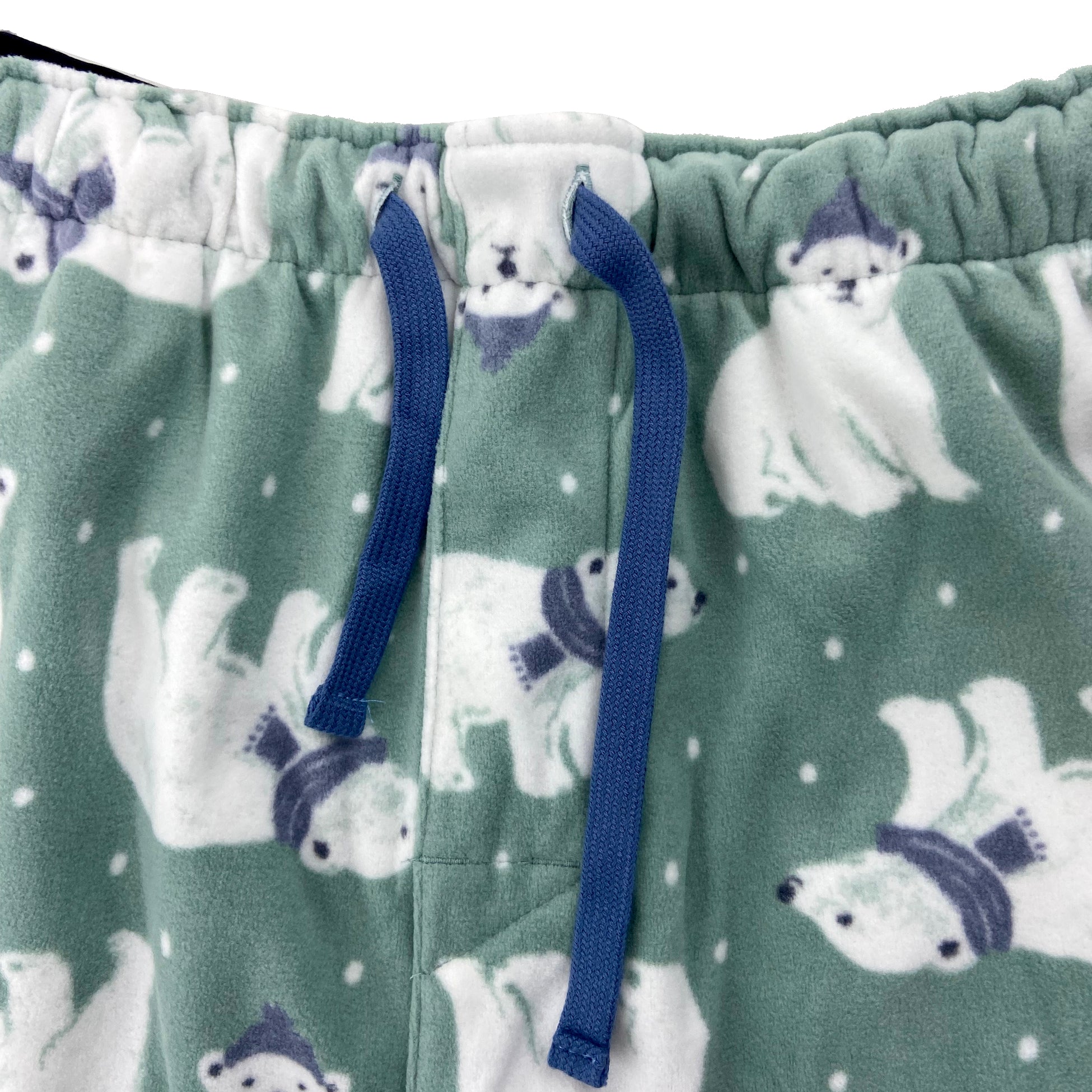 Men's Warm Cozy Fleece Long Pajama Pants with Polar Bear Novelty Print