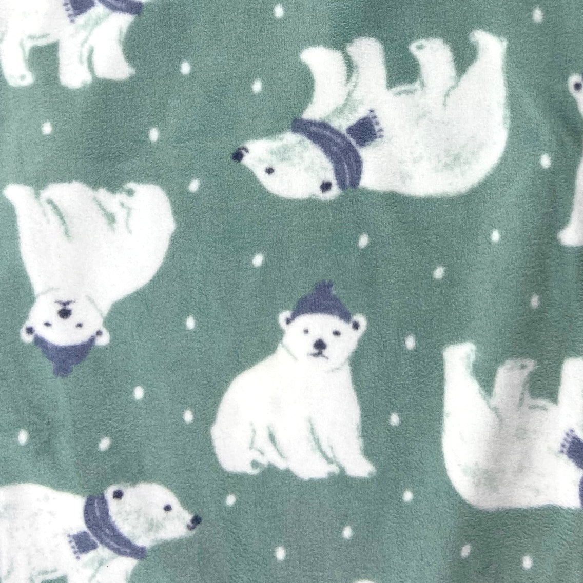 Men's Warm Cozy Fleece Long Pajama Pants with Polar Bear Novelty Print