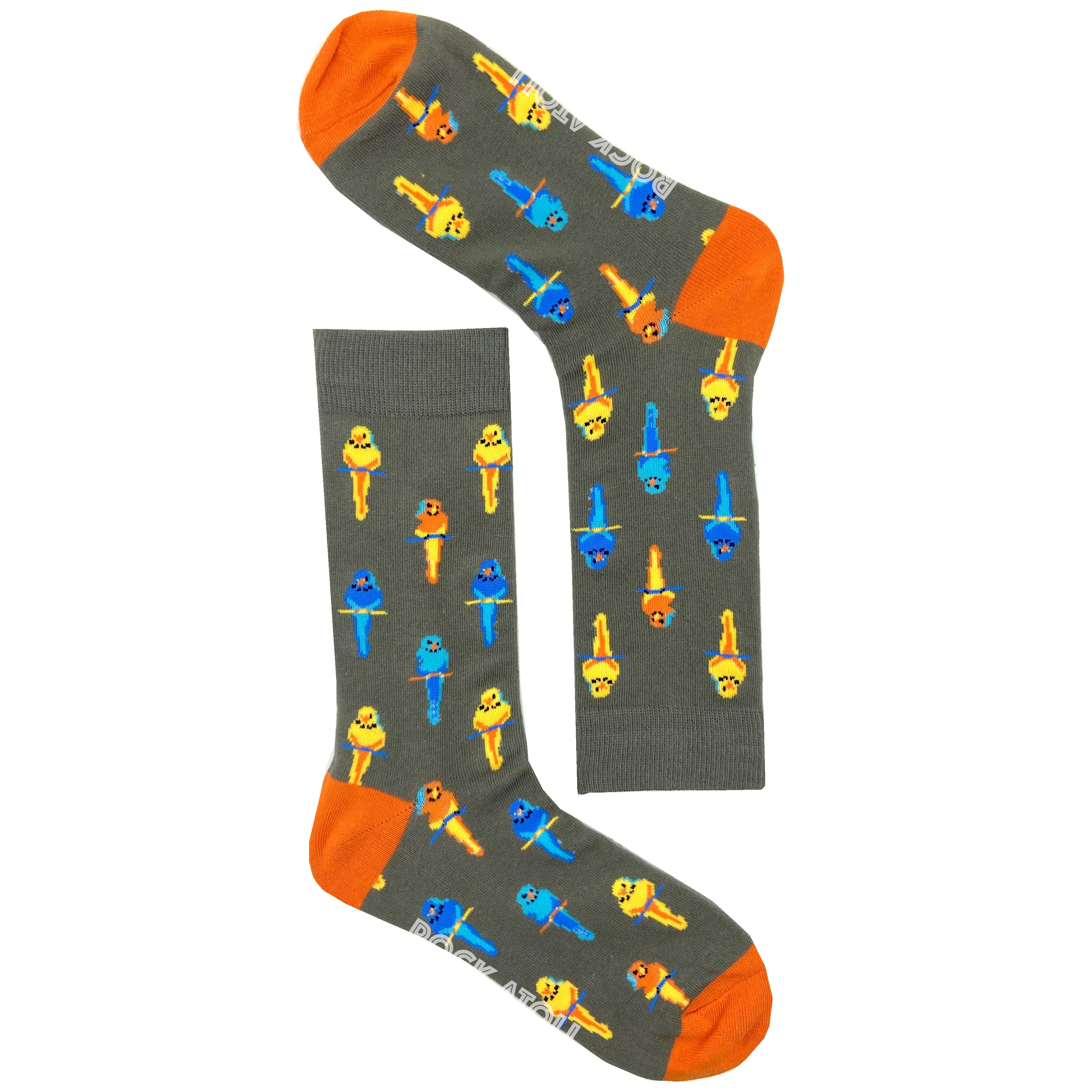 Unisex Tropical Bird Parakeet Lovebird Budgie Patterned Novelty Socks