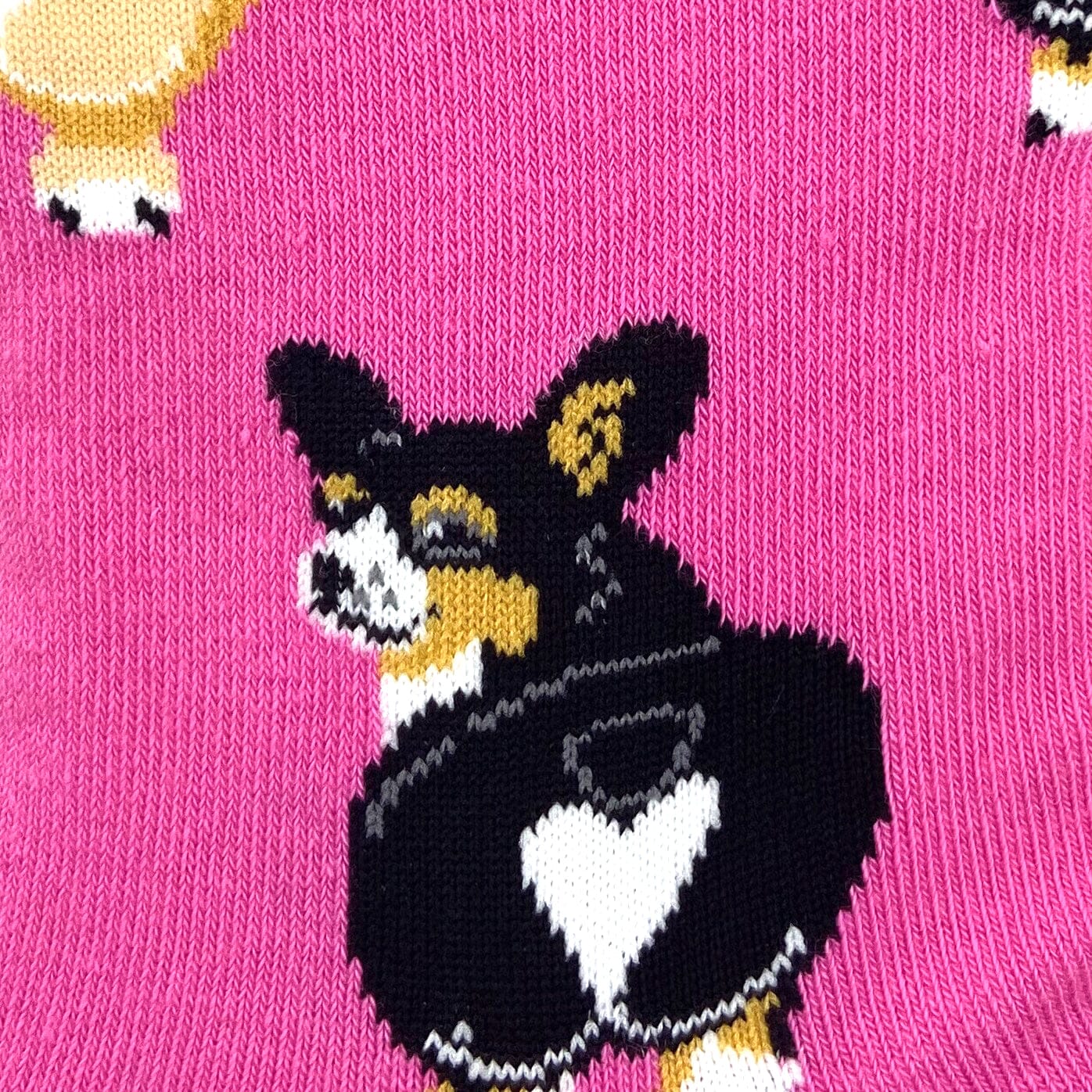 Bright Fuchsia Pink Cute Corgi Butt Patterned Dog Lovers Novelty Socks