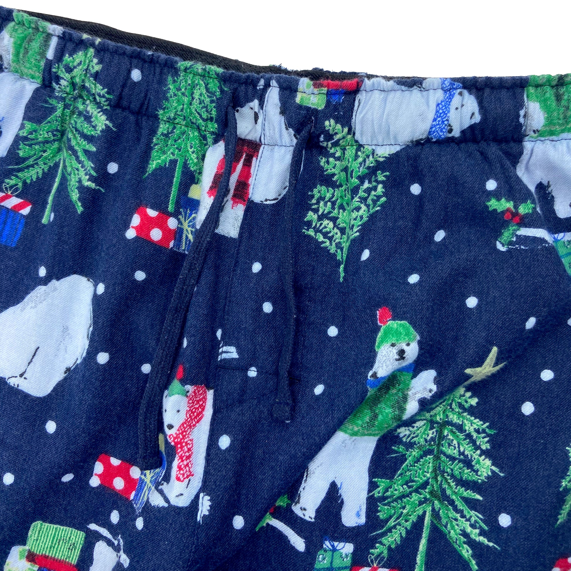 Men's Christmas Polar Bear Novelty Print Lightweight Cotton PJ Pants