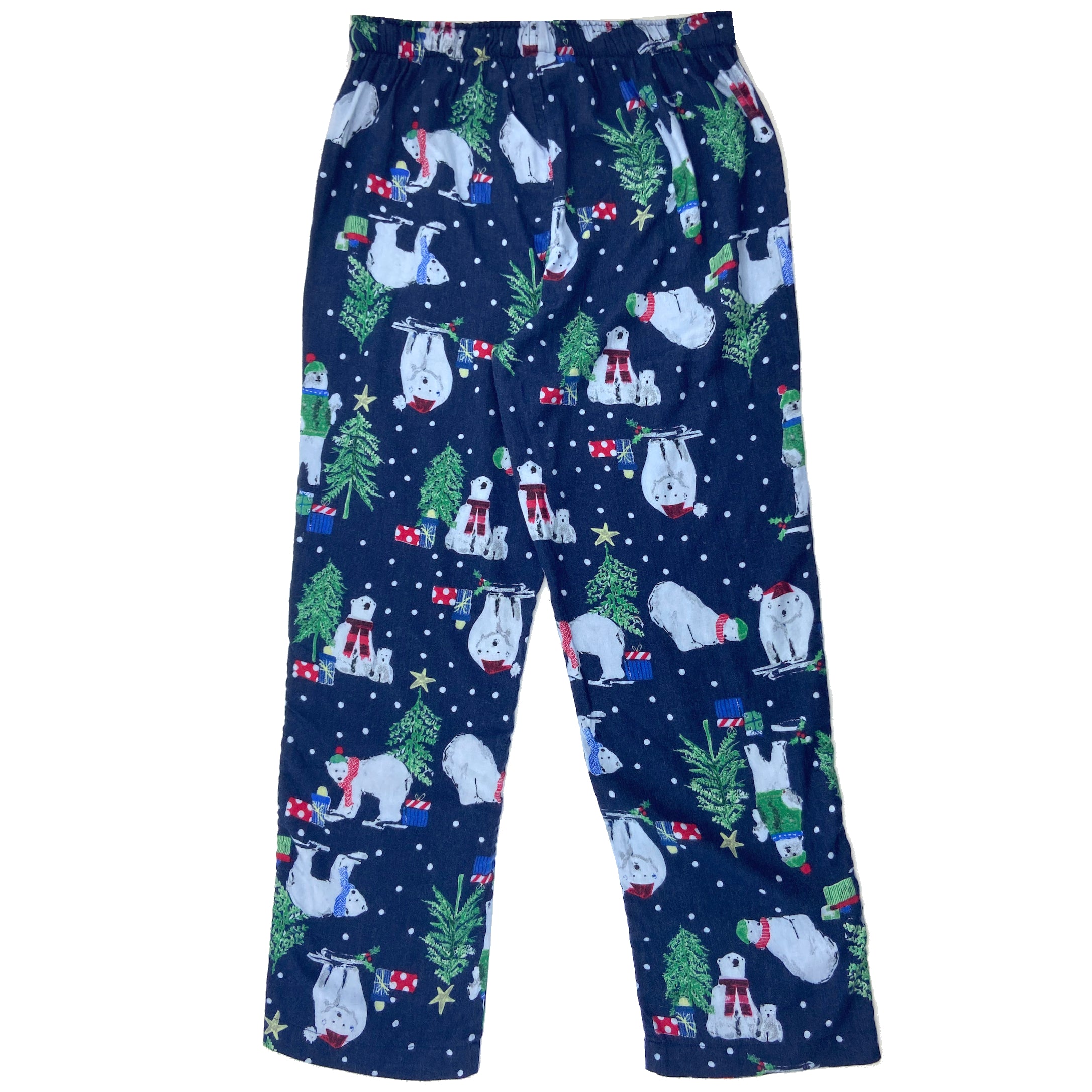 Men's Christmas Polar Bear Novelty Print Lightweight Cotton PJ Pants