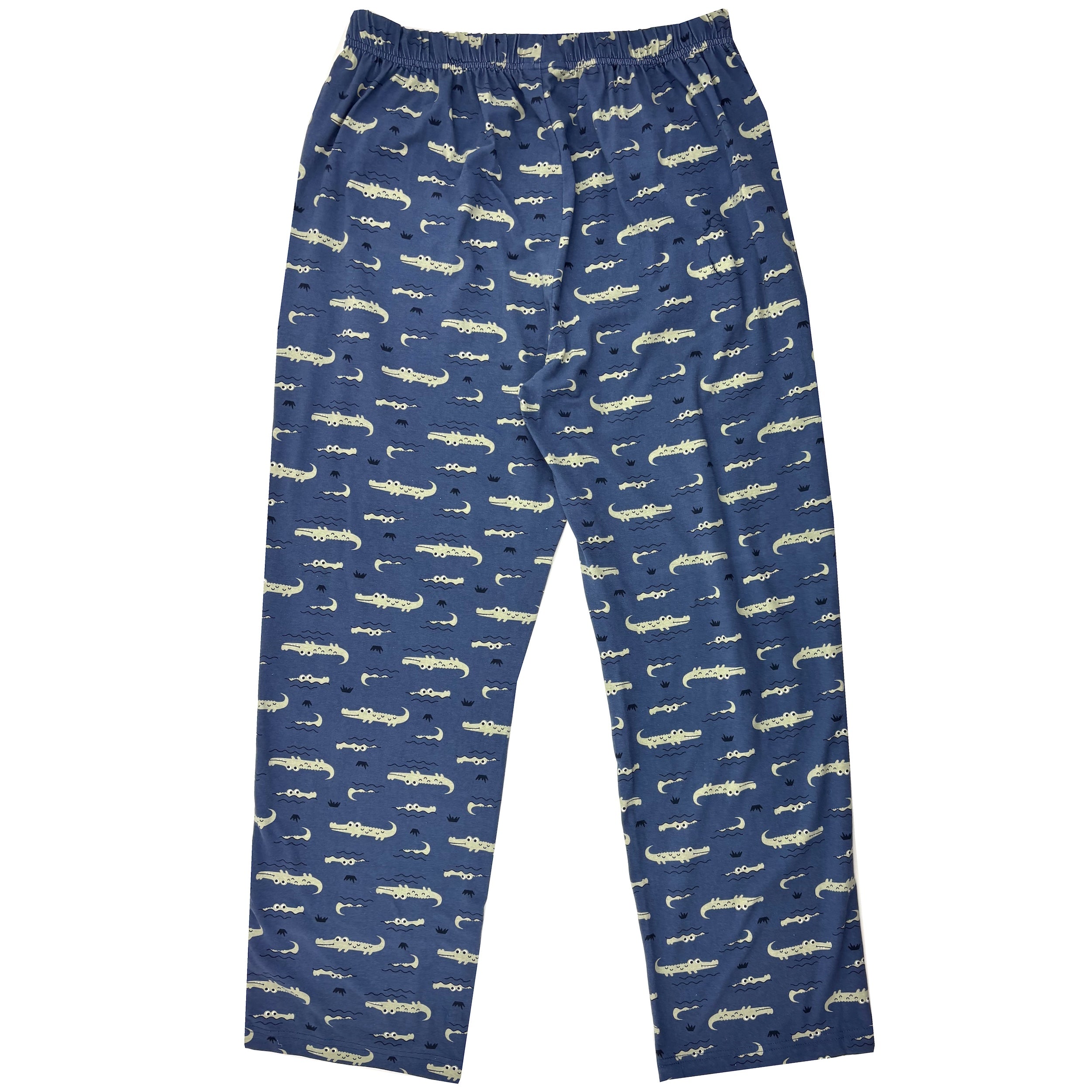 Men's Cartoon Crocodile Alligator Patterned Soft Cotton Pajama Pants