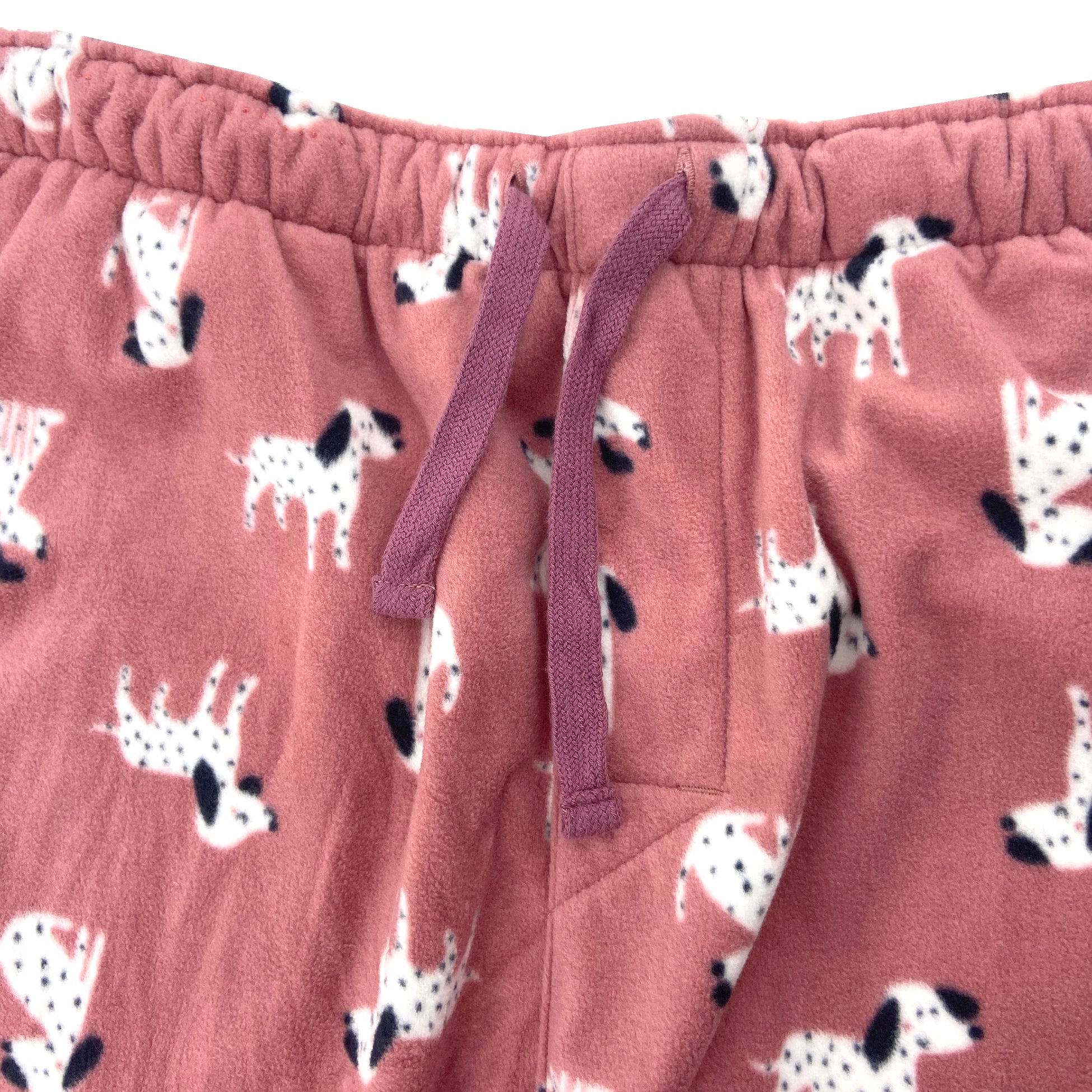 Men Dog Lovers Dalmatian Puppy Print Soft Warm Fleece Pajama Bottoms