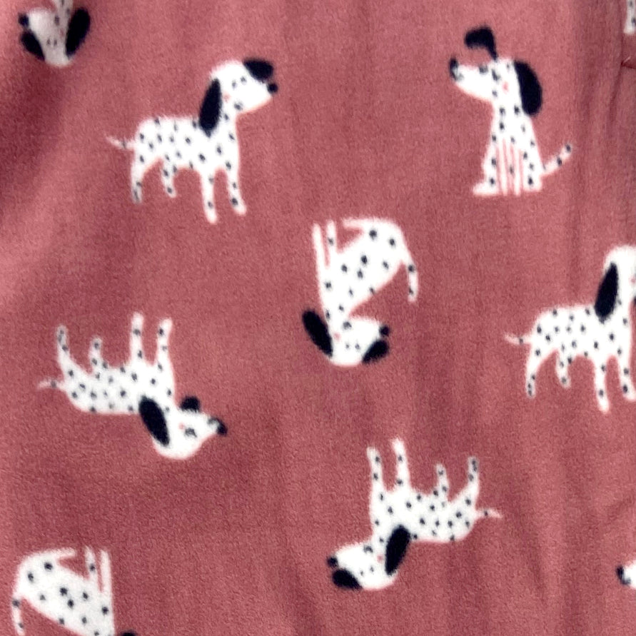 Men Dog Lovers Dalmatian Puppy Print Soft Warm Fleece Pajama Bottoms