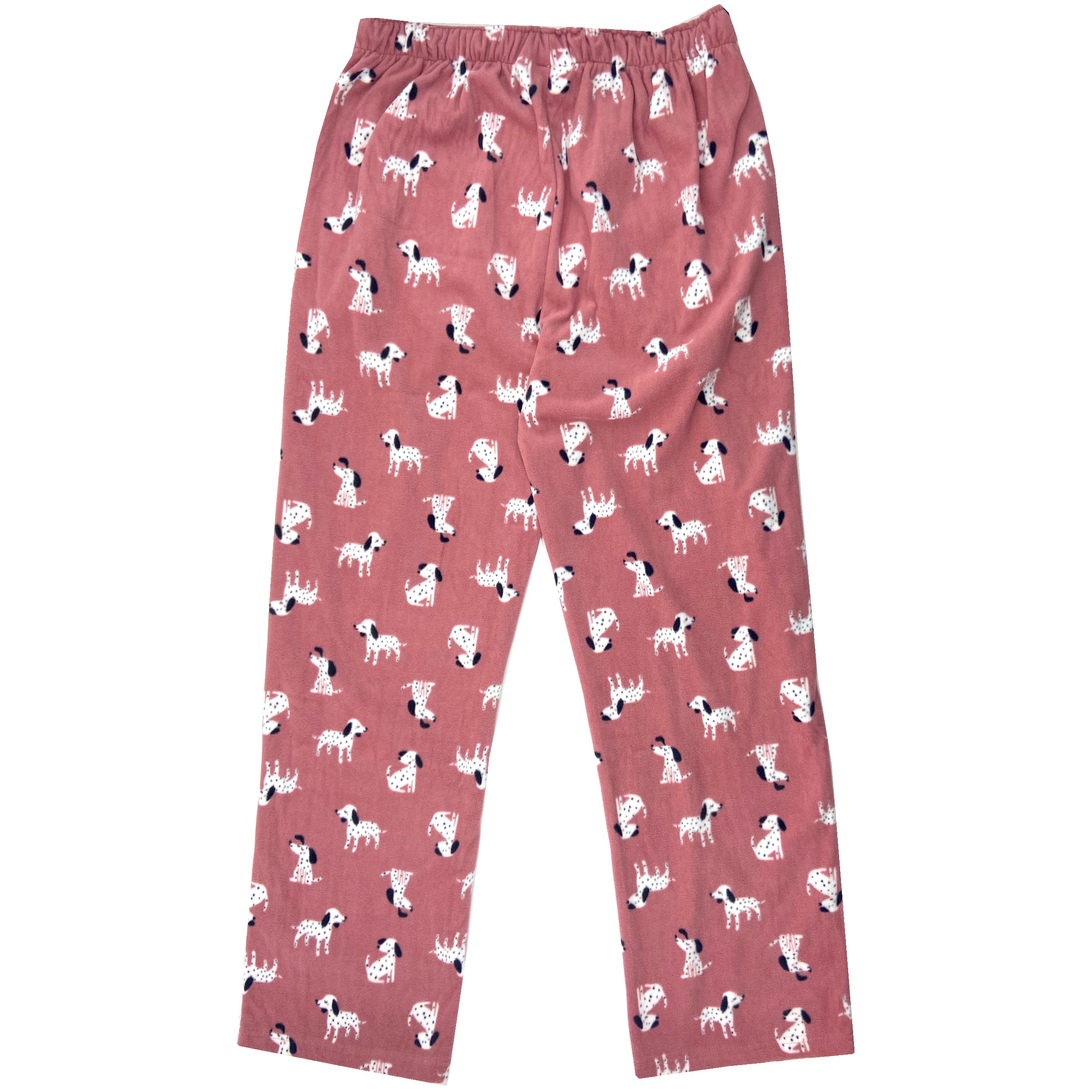 Men Dog Lovers Dalmatian Puppy Print Soft Warm Fleece Pajama Bottoms