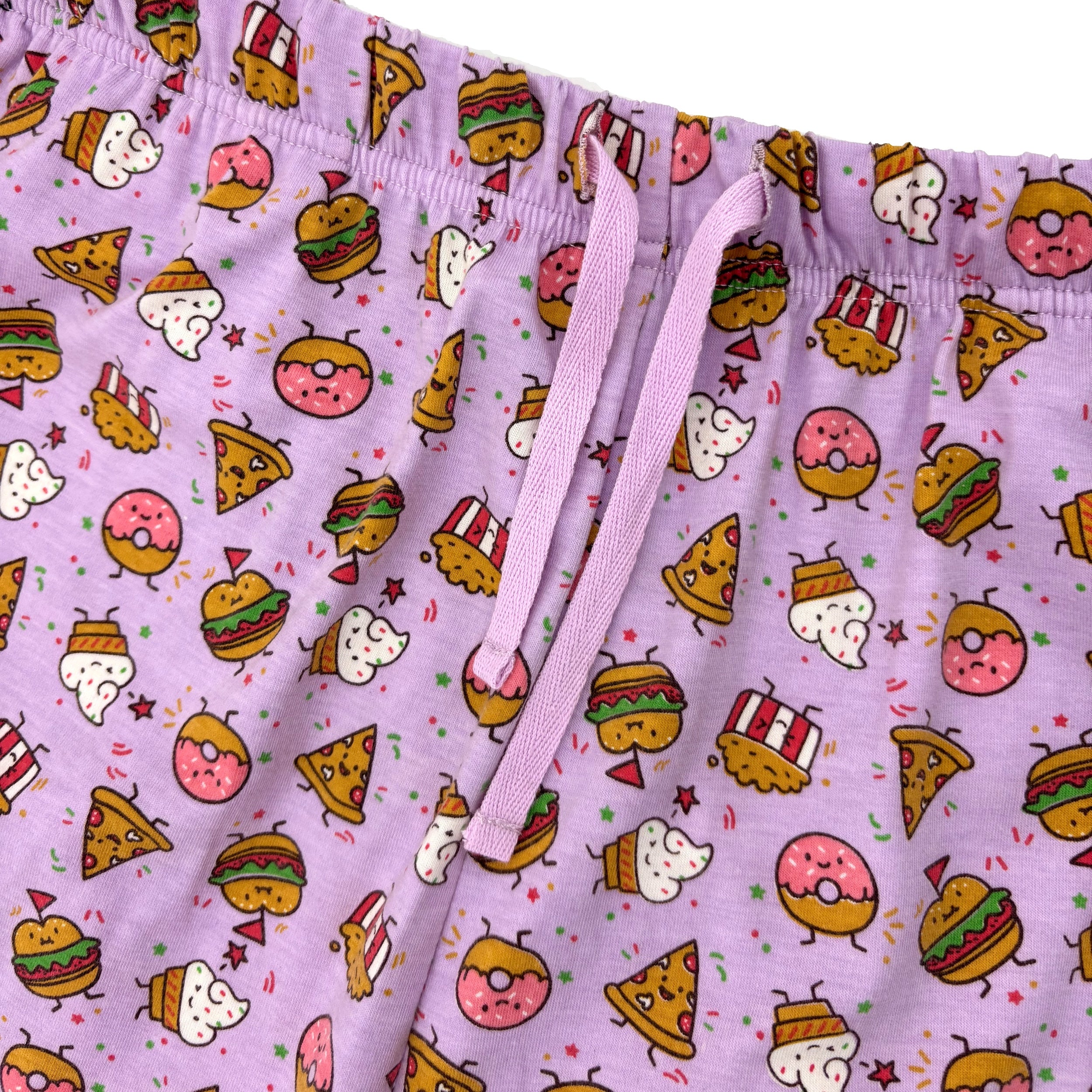 Men's Fast Food Themed Burgers Donuts Pizza Popcorn Print Pajama Pants