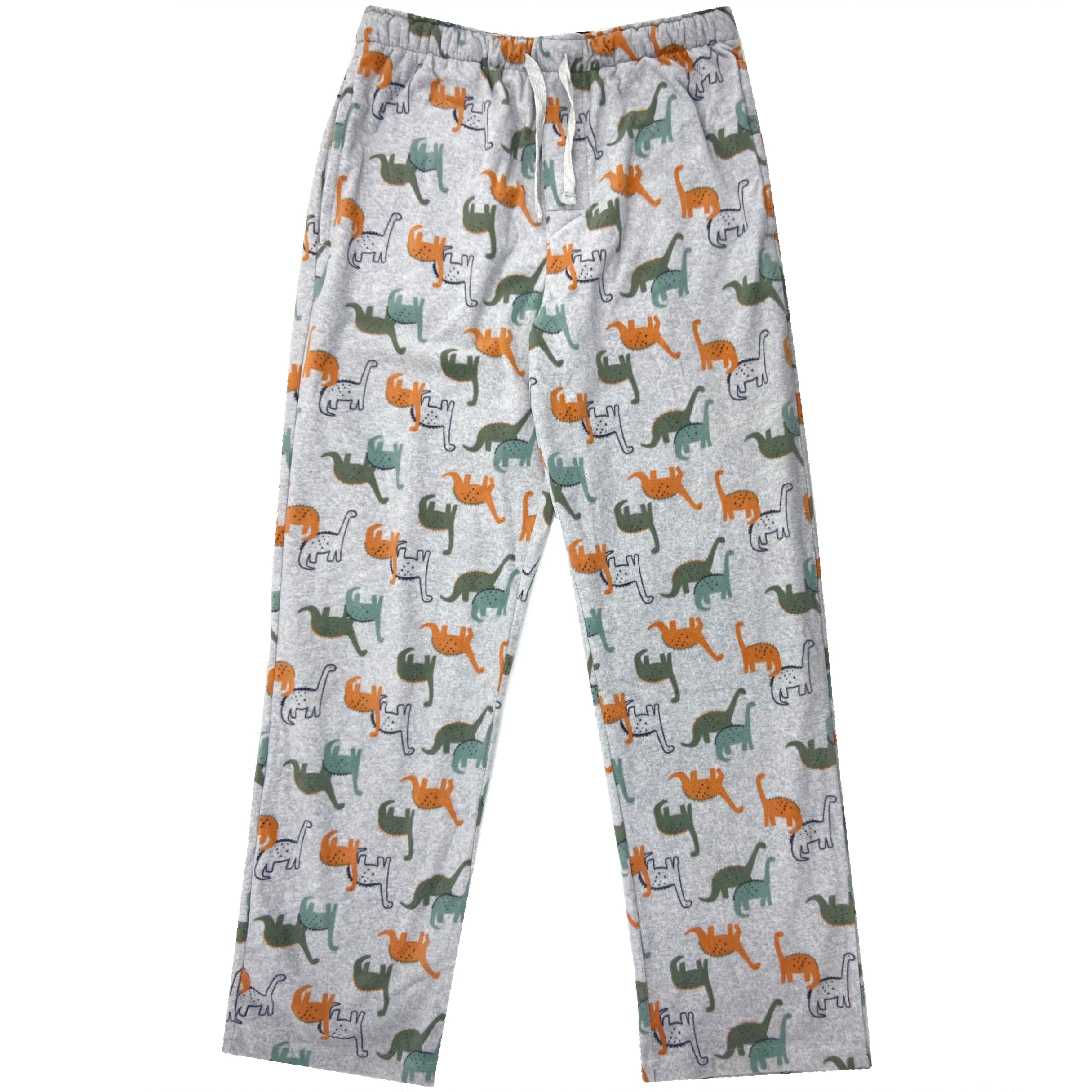 Fun Dinosaur All Over Print Long Soft Fleece Pant Bottoms for Adults