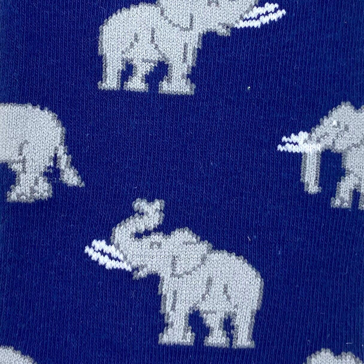 Navy Blue Women's Cute Elephant All Over Print Long Novelty Crew Socks
