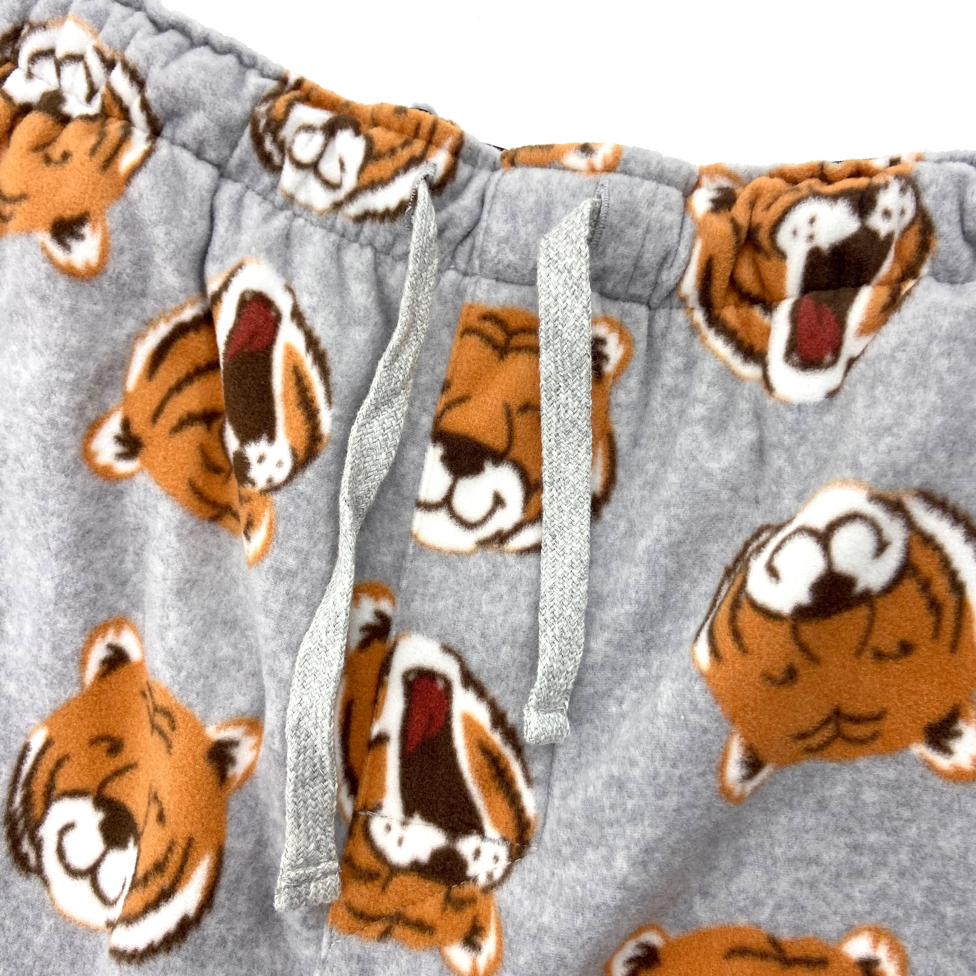 Men's Warm Soft Fleece Long Pajama Bottoms with Tiger All Over Print