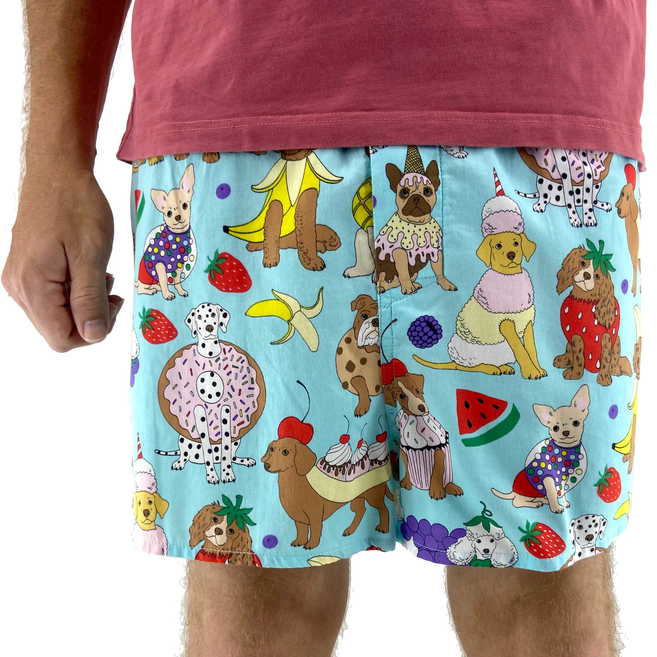 Fun & Unusual Dogs Dressed Up as Fruit Print Boxer Shorts Underwear