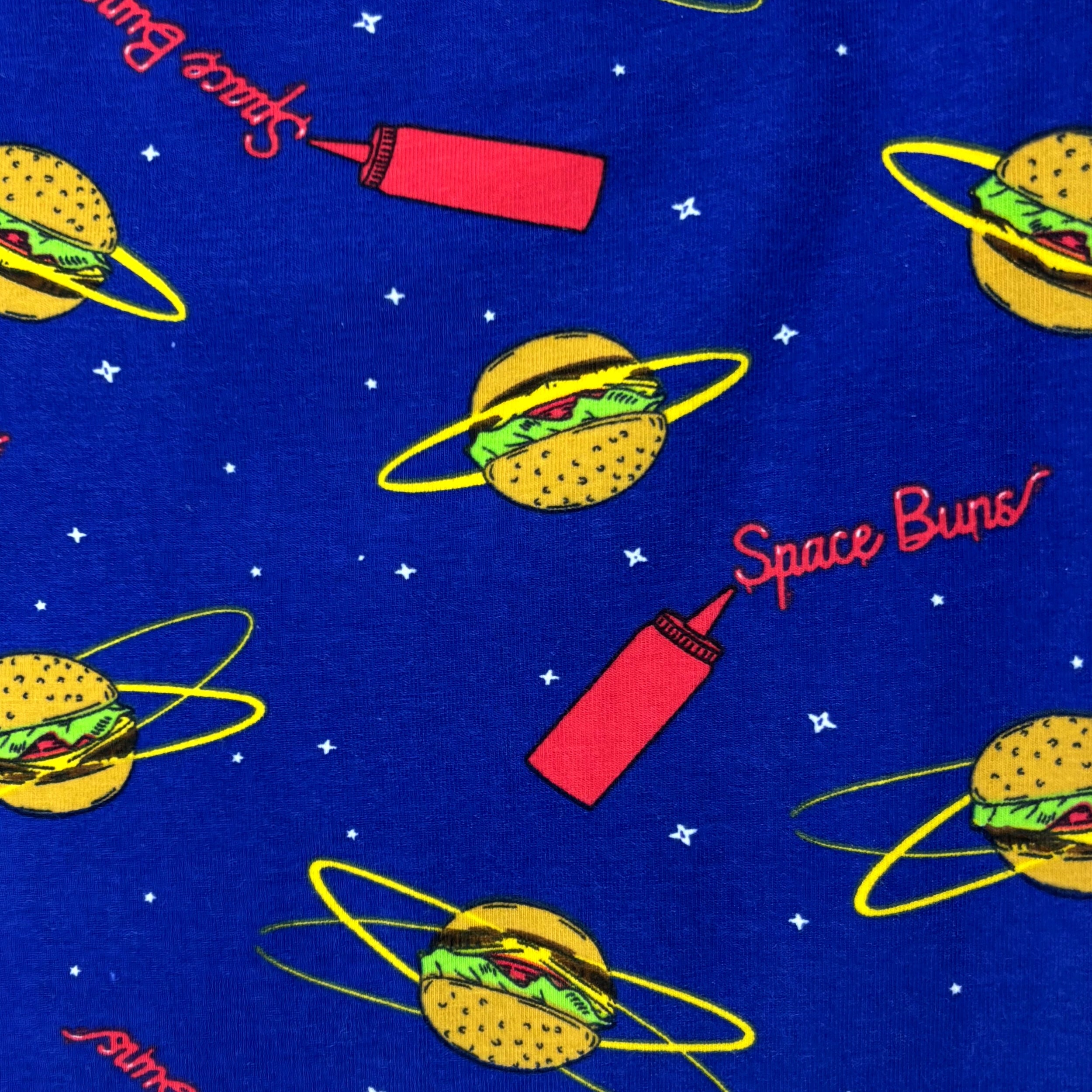 Men's Food Inspired Burgers in Space Print Cotton Pajama Sleep Pants