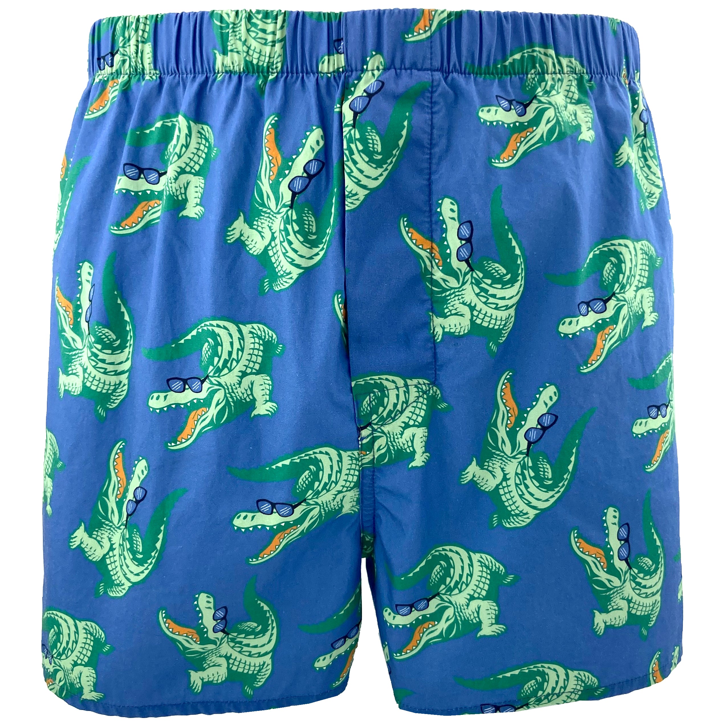 Men's Fun Crocodile Alligator Wearing Sunnies Print Blue Boxer Shorts