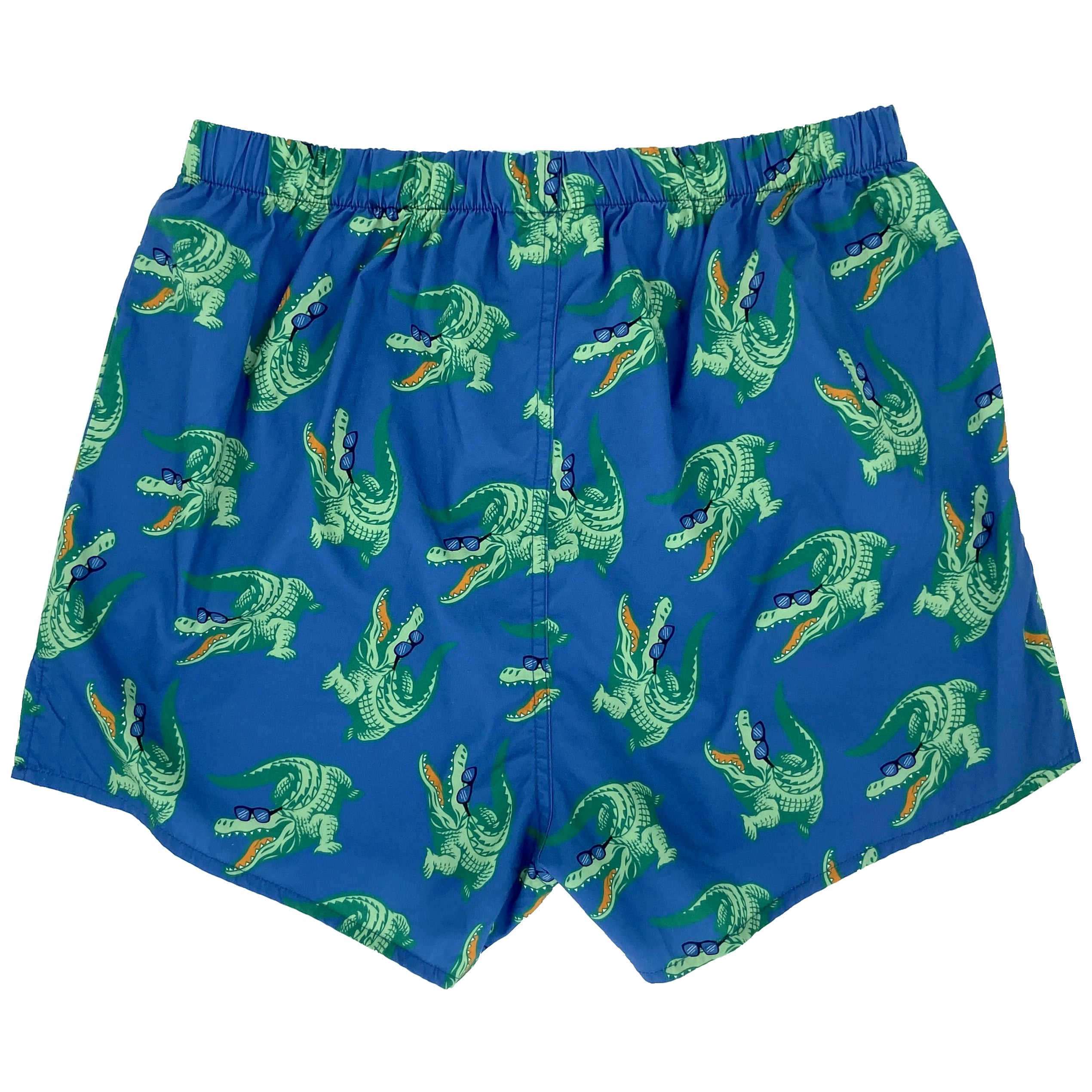 Men's Fun Crocodile Alligator Wearing Sunnies Print Blue Boxer Shorts