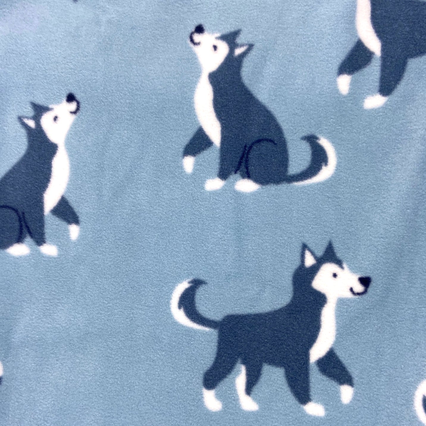 Men Dog Lover Siberian Husky Puppy Print Soft Warm Fleece Pajama Pants