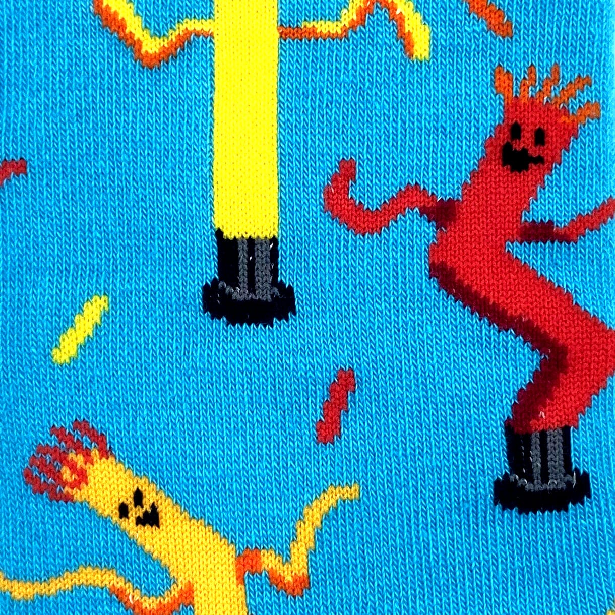 Car Dealership Arm Flailing Inflatable Tube Man Print Novelty Socks