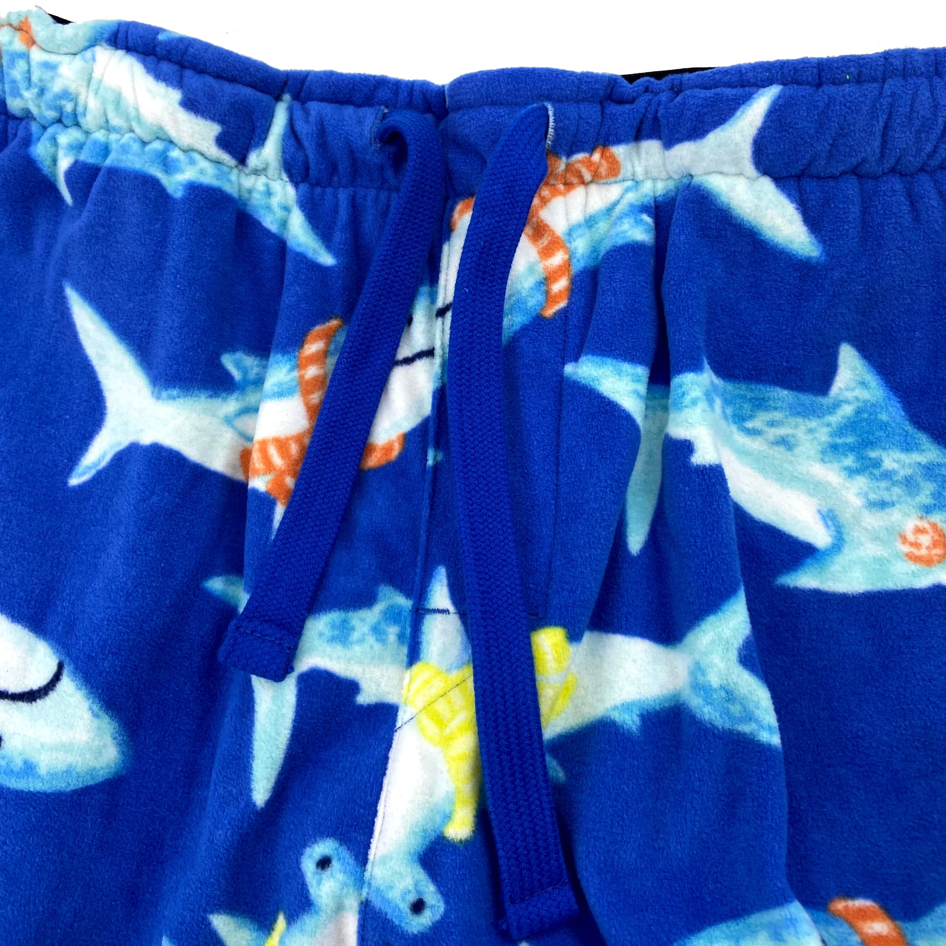 Men s Winter Cozy Fleece Pajama Pant Bottoms with Funny Shark Print