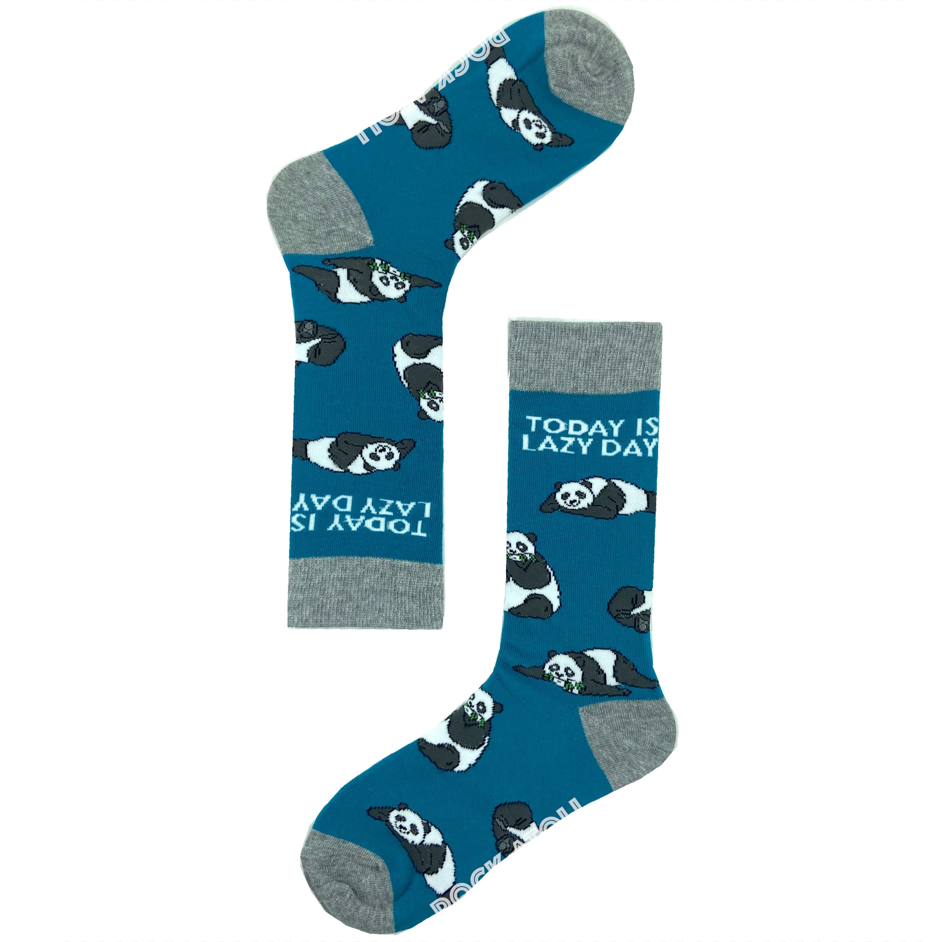 Unisex Lazy Days Panda Bear Patterned Long Novelty Crew Dress Socks