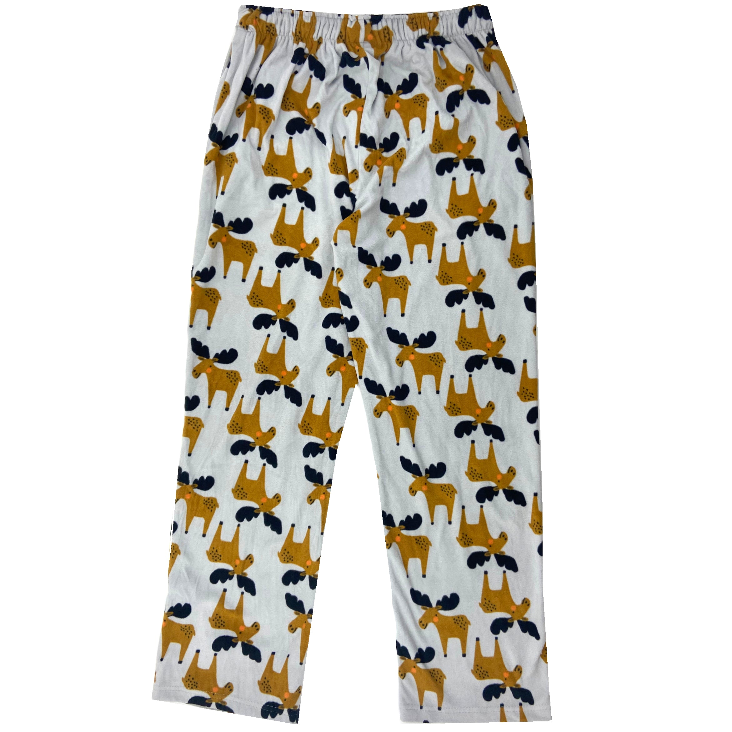 Men's Soft Fluffy Fleece Pajama Pant Bottoms With Moose All Over Print