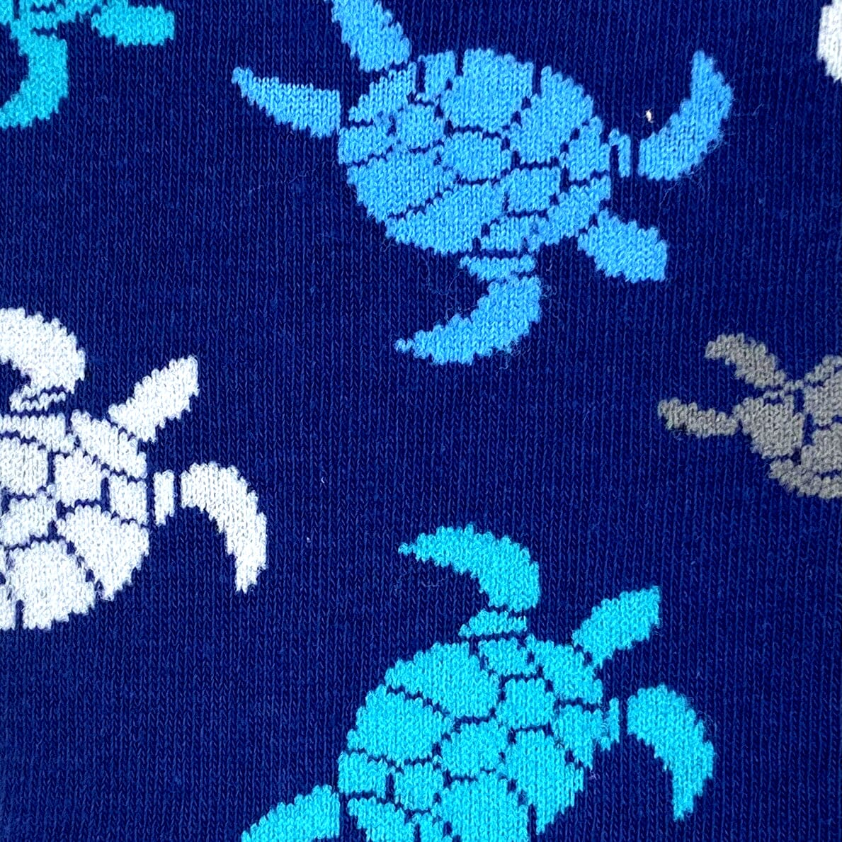 Women's Navy Blue Ocean Themed Sea Turtle Patterned Novelty Crew Socks