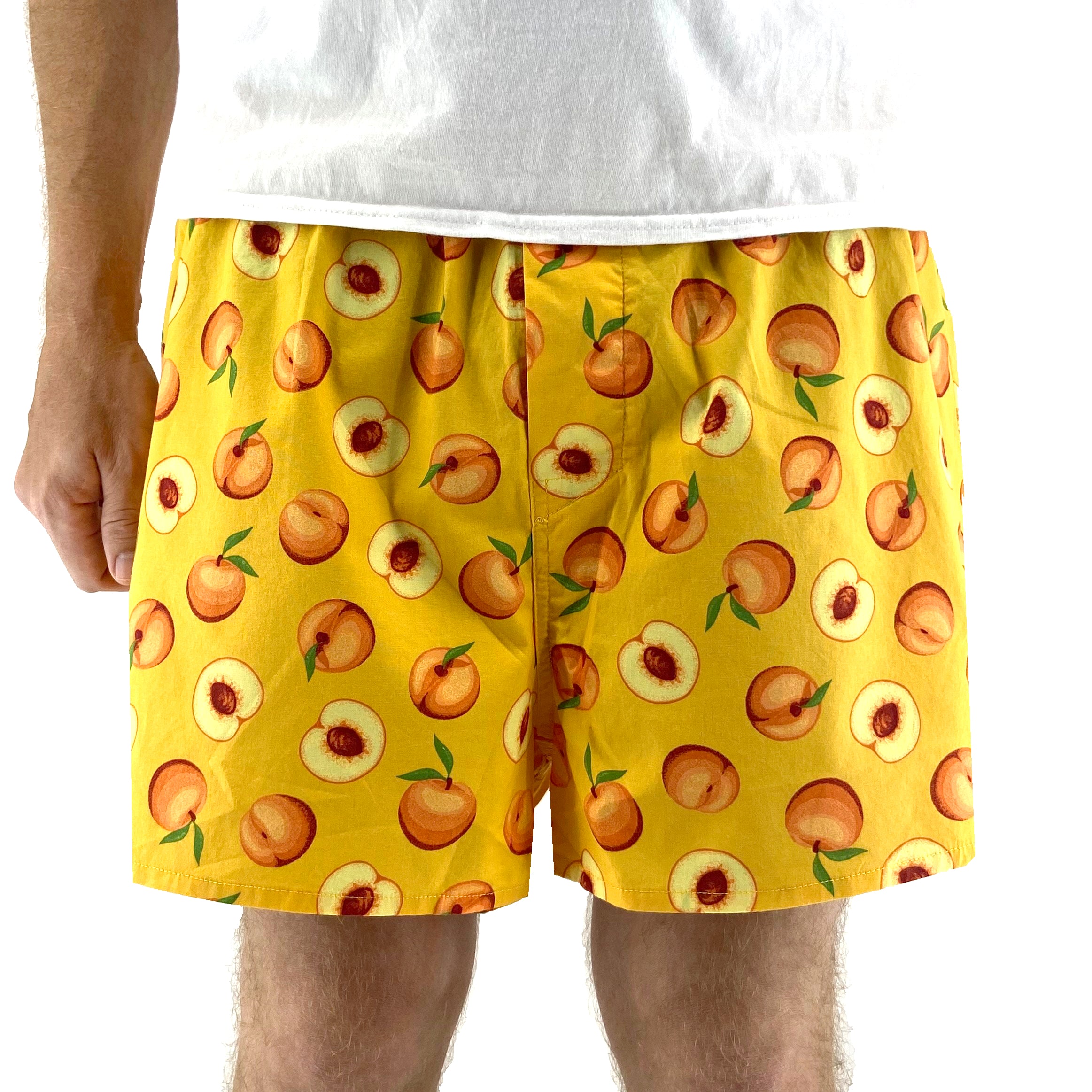 Men's Orange Fruity Nectarine Peach Patterned Boxer Shorts Underwear