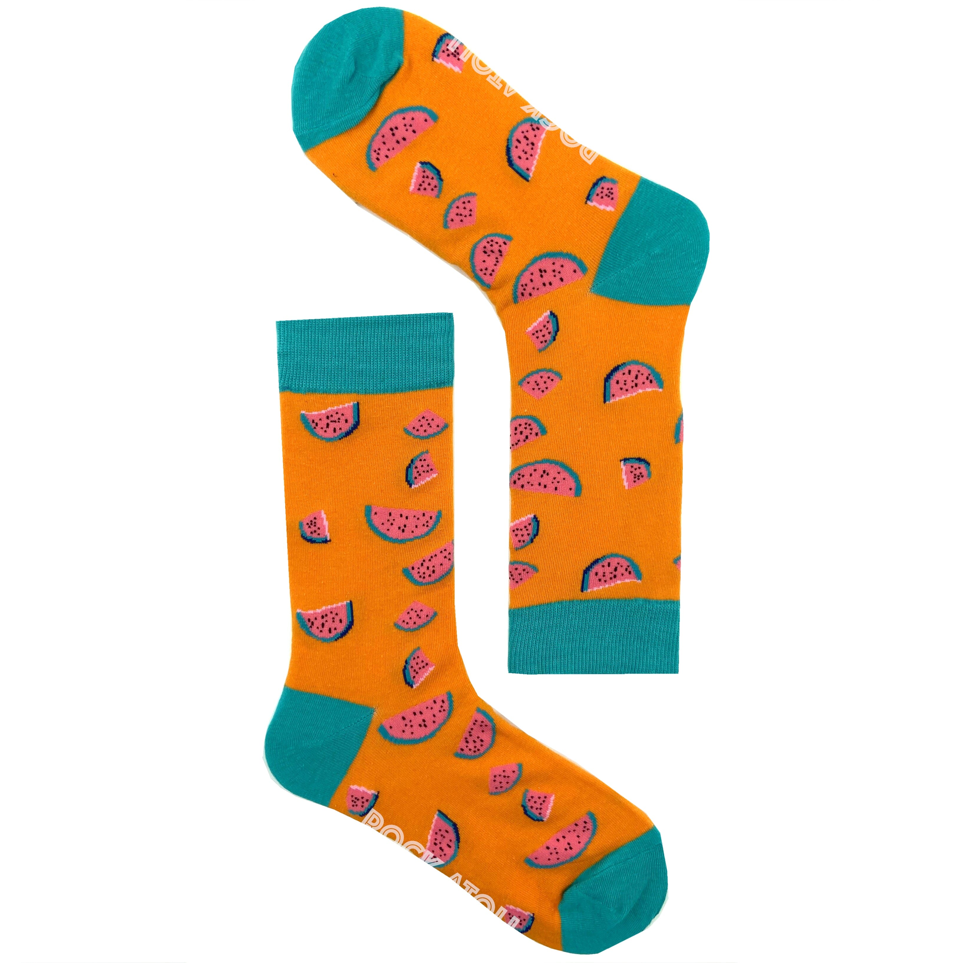 Bright Orange Tropical Fruit Juicy Watermelon All Over Print Socks