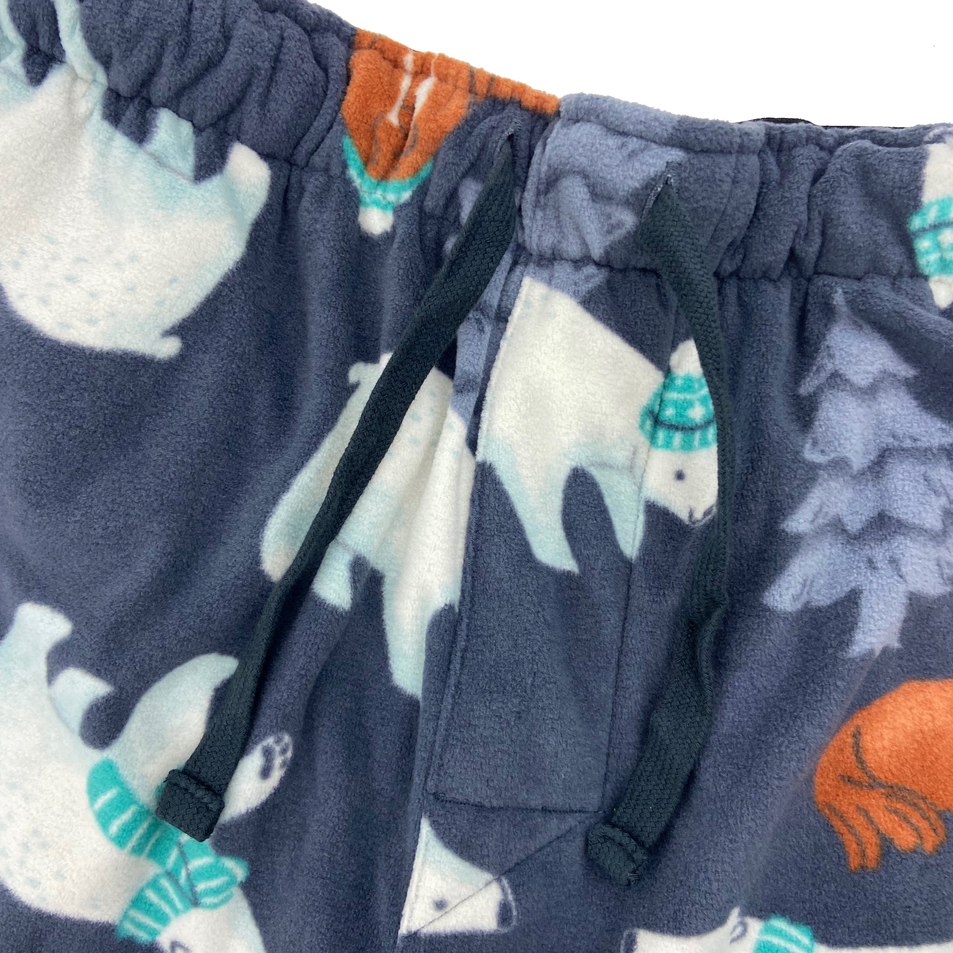 Men's Fun Polar Bear & Walrus All Over Print Long Fleece Pajama Pants