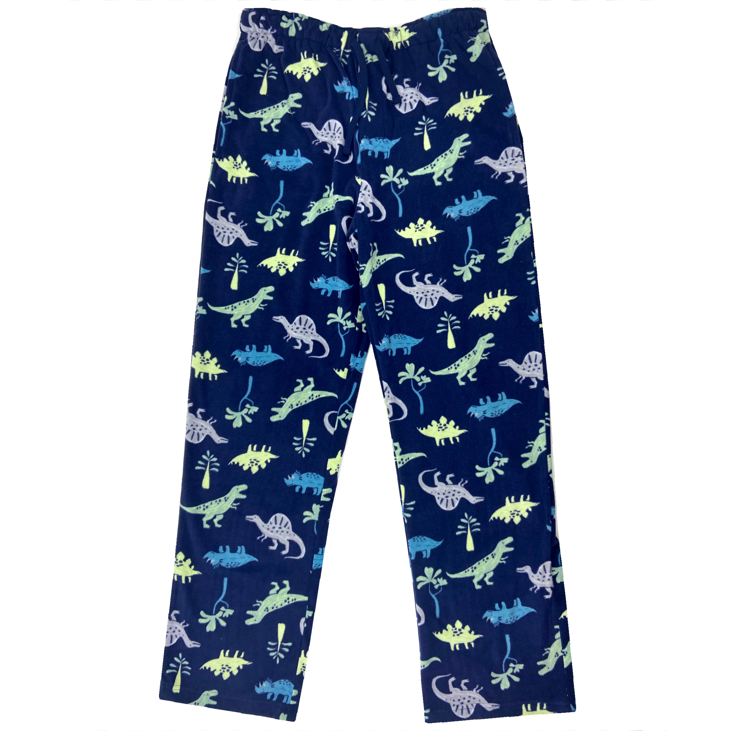 Cartoon Dinosaur T-Rex Triceratops Novelty Print Fleece Pants for Adults