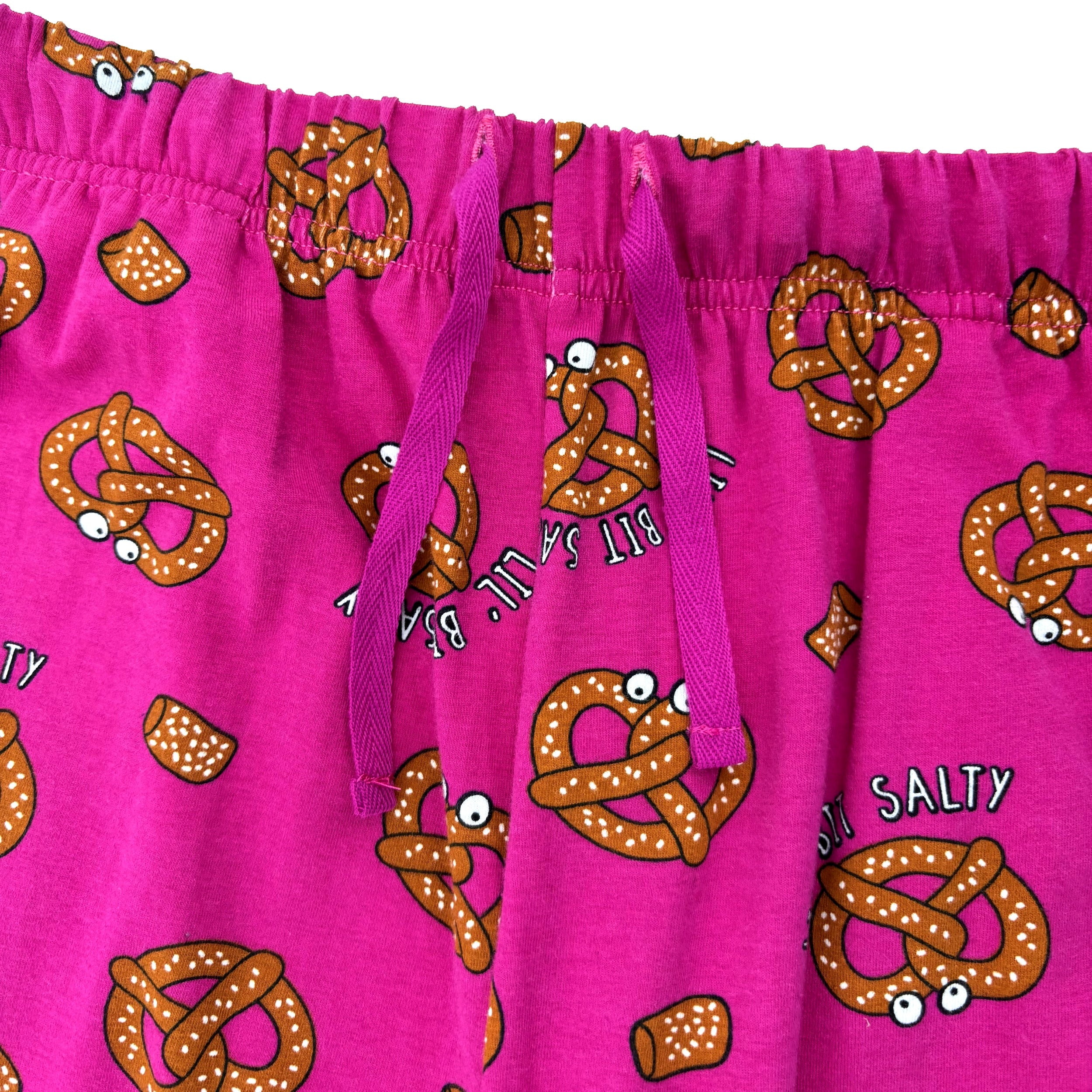 Men's Comfy Food Inspired Pretzel Print Long Cotton Pajama PJ Bottoms