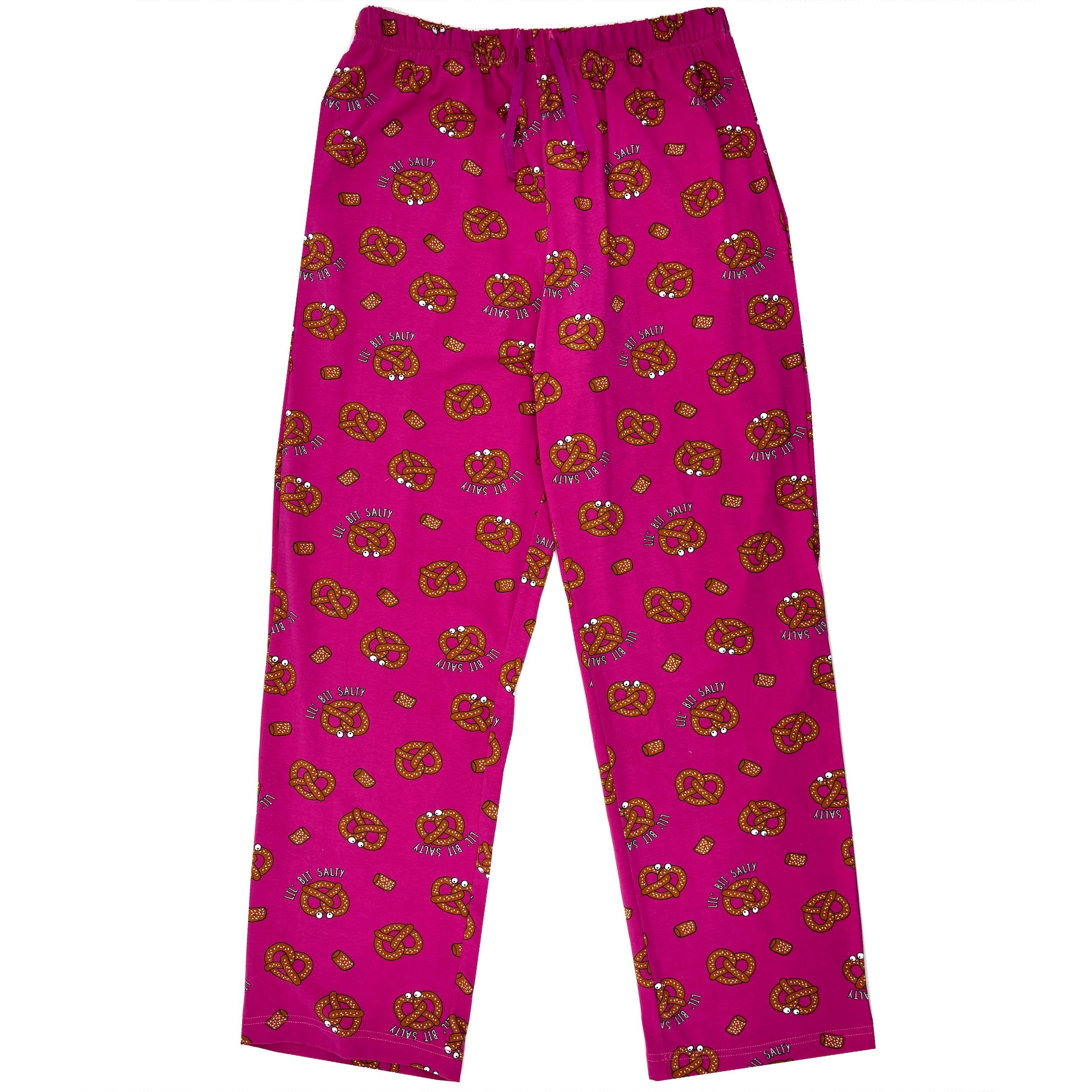 Men's Comfy Food Inspired Pretzel Print Long Cotton Pajama PJ Bottoms