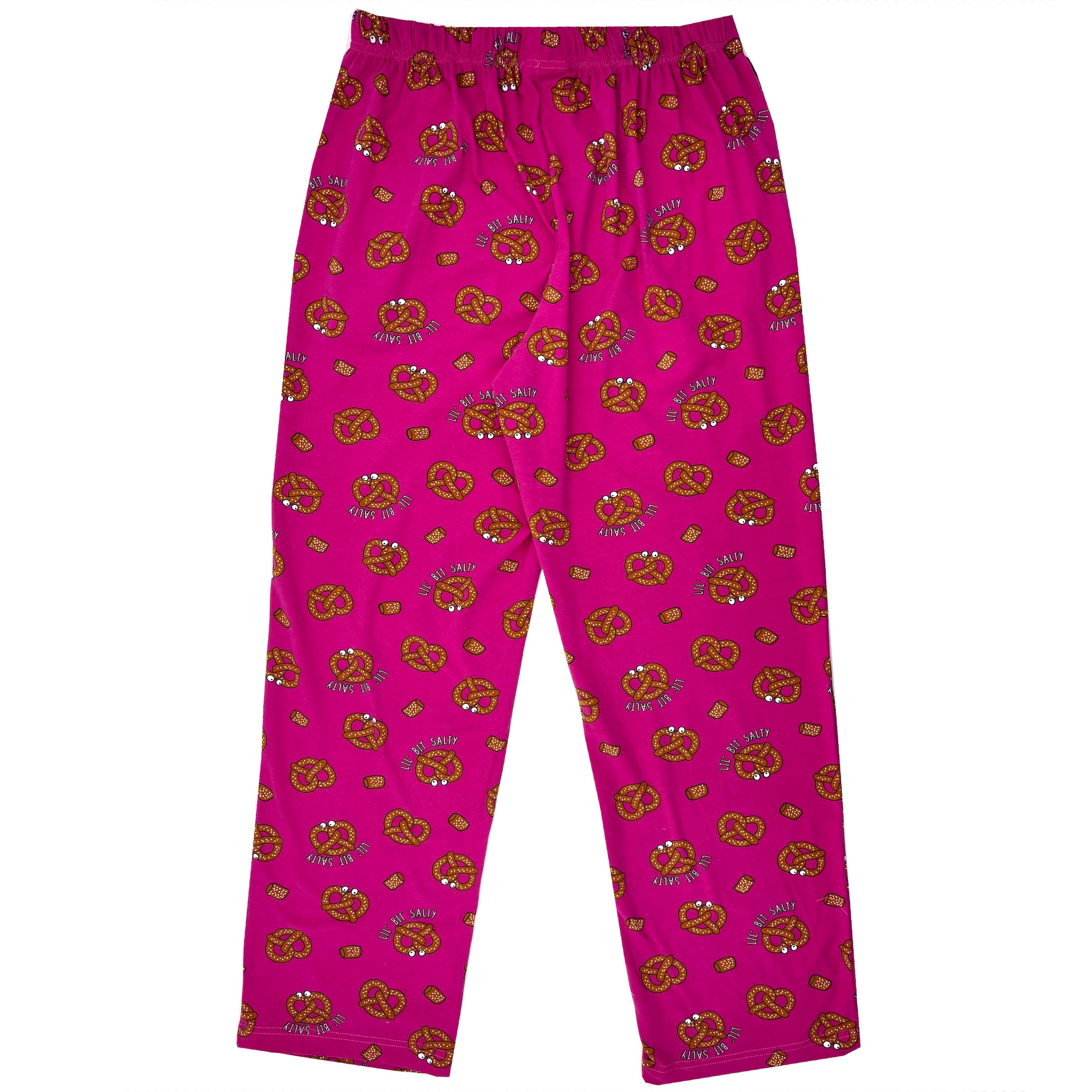 Men's Comfy Food Inspired Pretzel Print Long Cotton Pajama PJ Bottoms