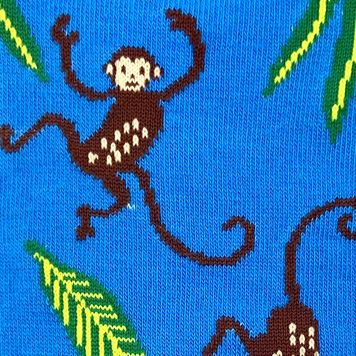 Unisex Dangling Chimpanzee Primate Monkey Patterned Novelty Crew Socks