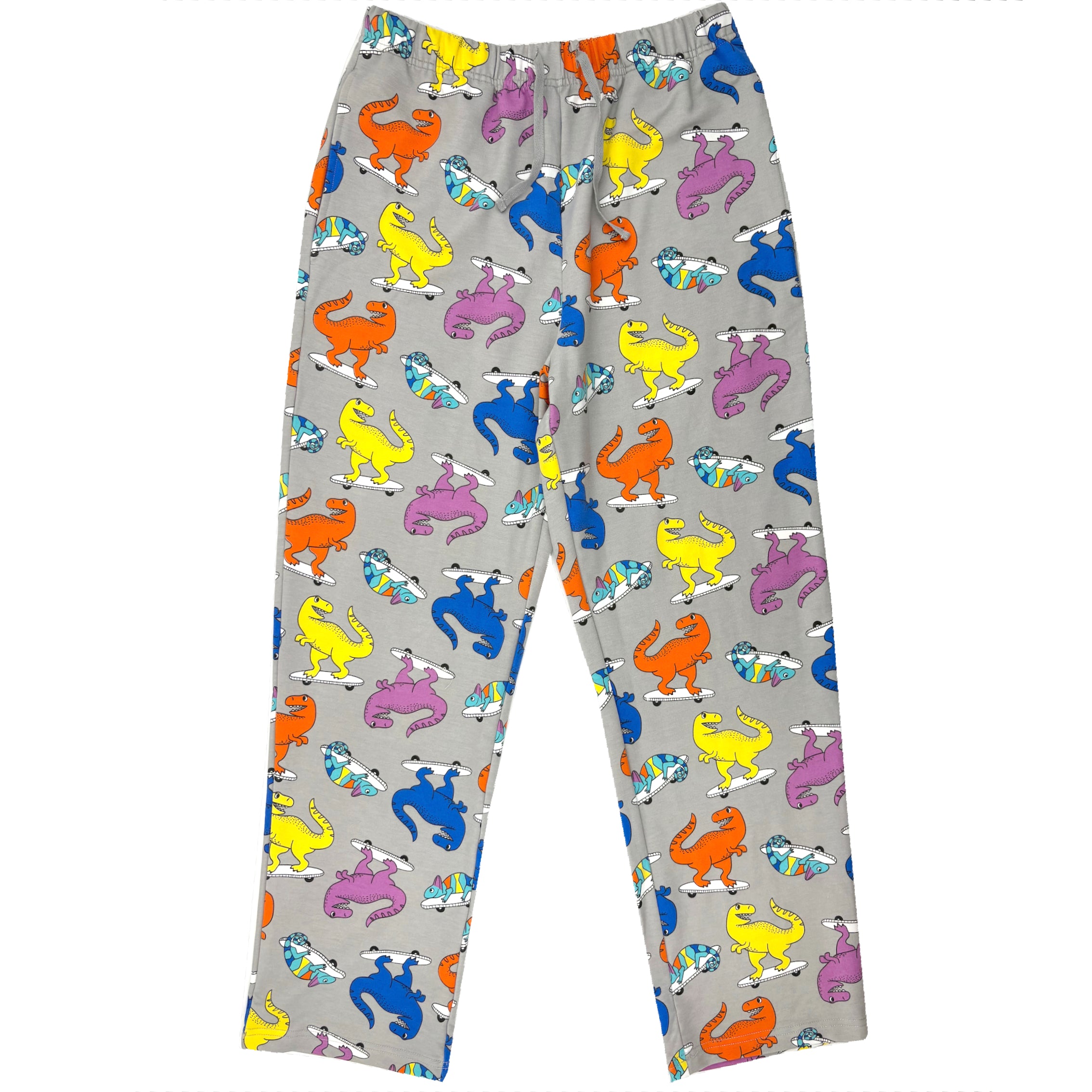 Men's Skateboarding T-Rex Dinosaur Print Cotton Knit Pyjama PJ Bottoms