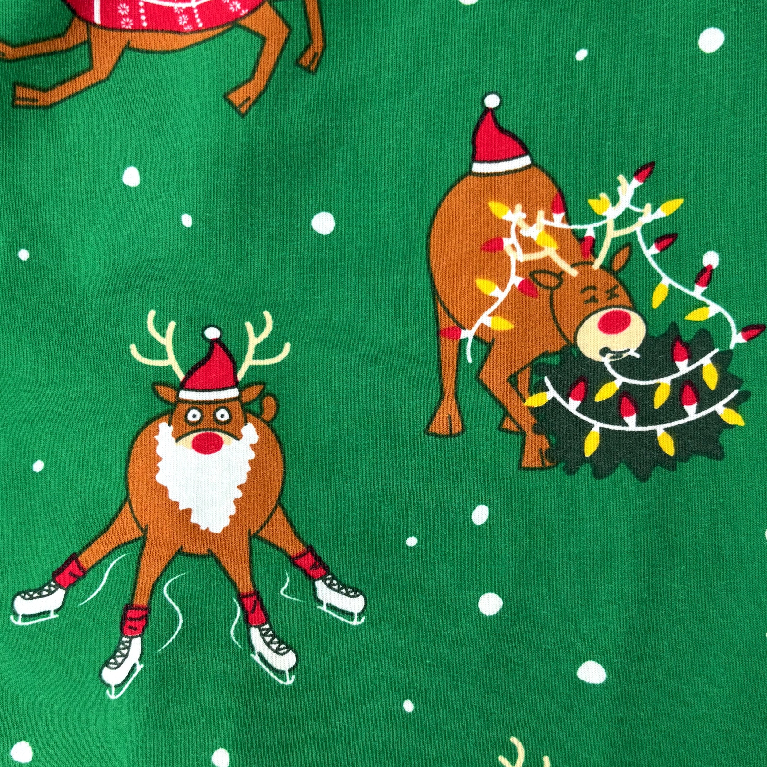 Men's Christmas Rudolph Reindeer All Over Print Long Cotton PJ Pants