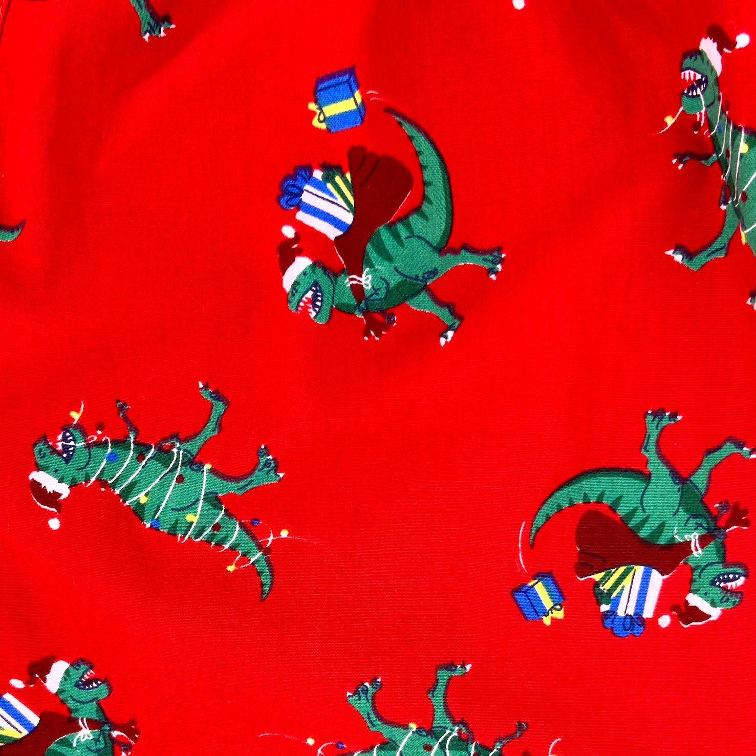 Fun Festive T-Rex Dinosaur As Santa Patterned Christmas Boxer Shorts