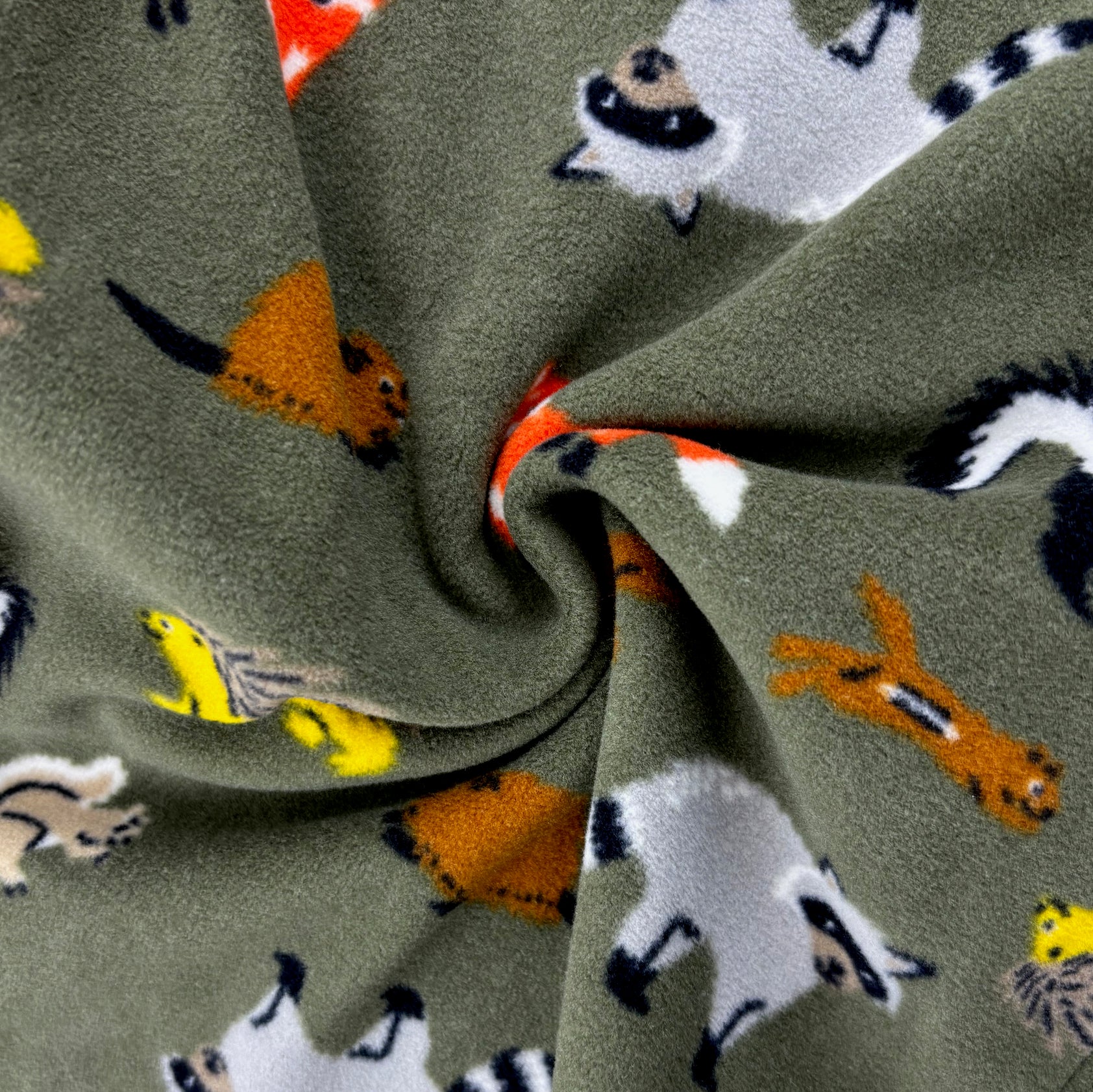 Woodland Creatures Fox Raccoon Beaver Skunk All Over Print PJ Pants