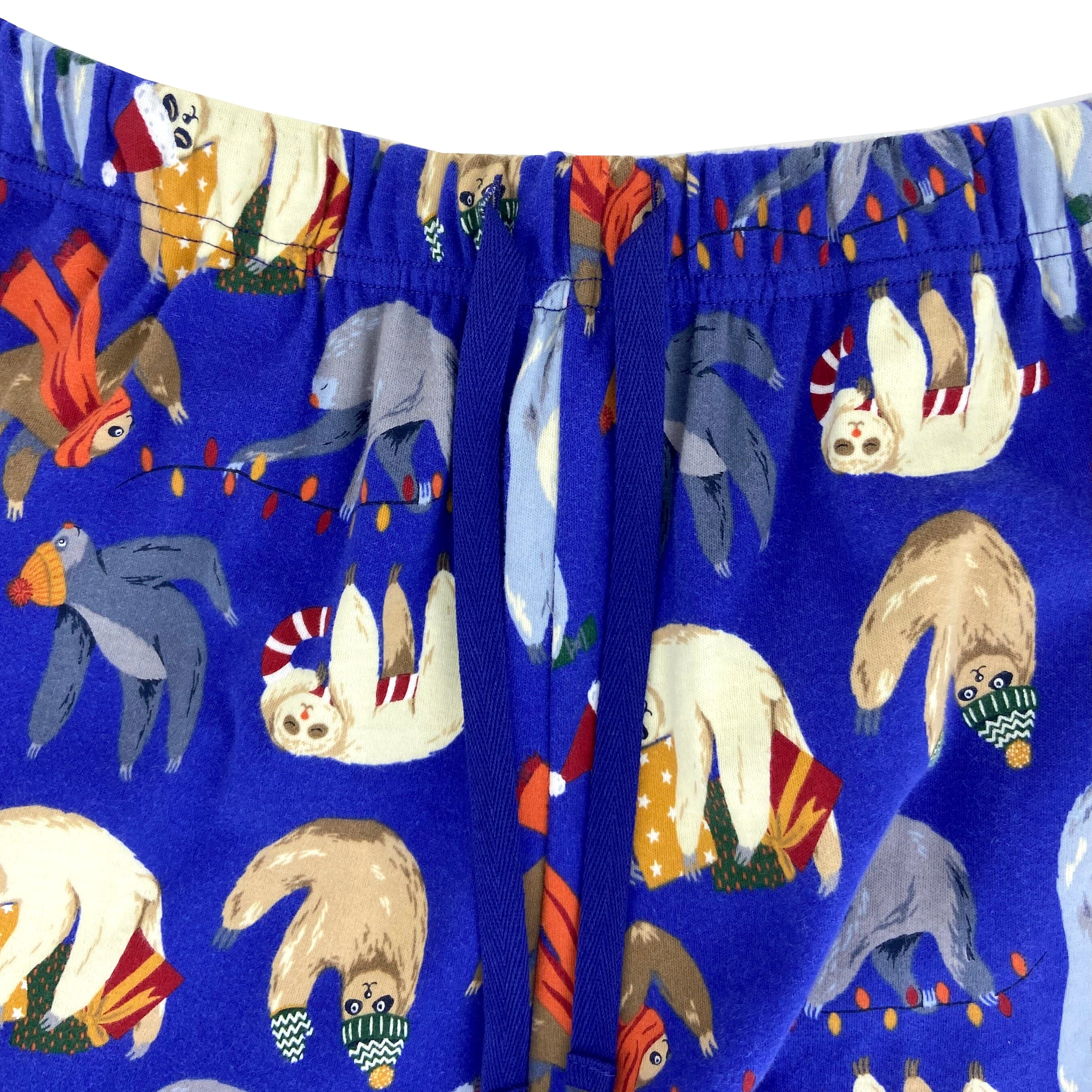 Super Soft Sleepy Christmas Sloth Print Long Cotton Knit Pajama Pants