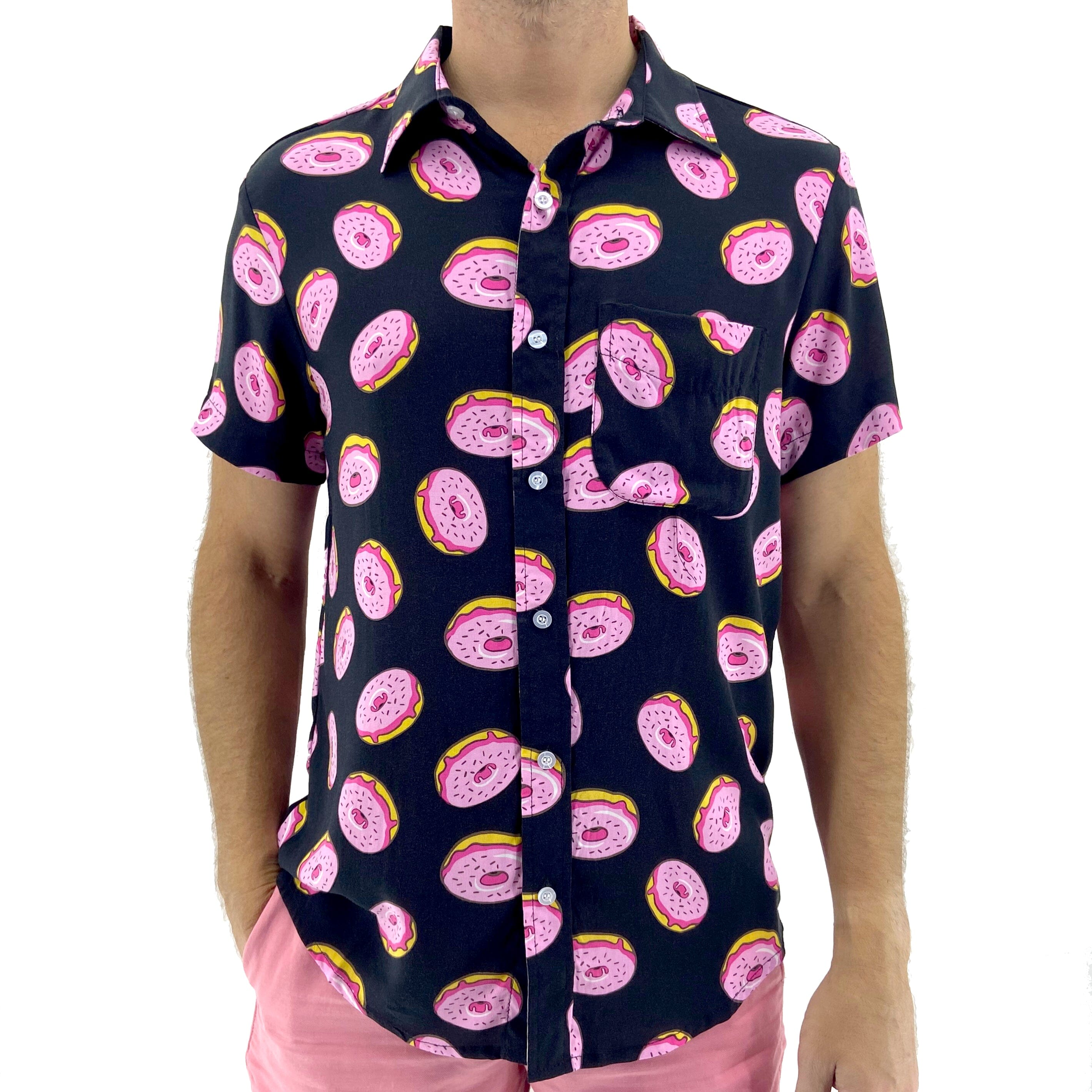 Trendy All-Over-Print Men's Shirts. Fun Colorful Hawaiian Aloha Shirts