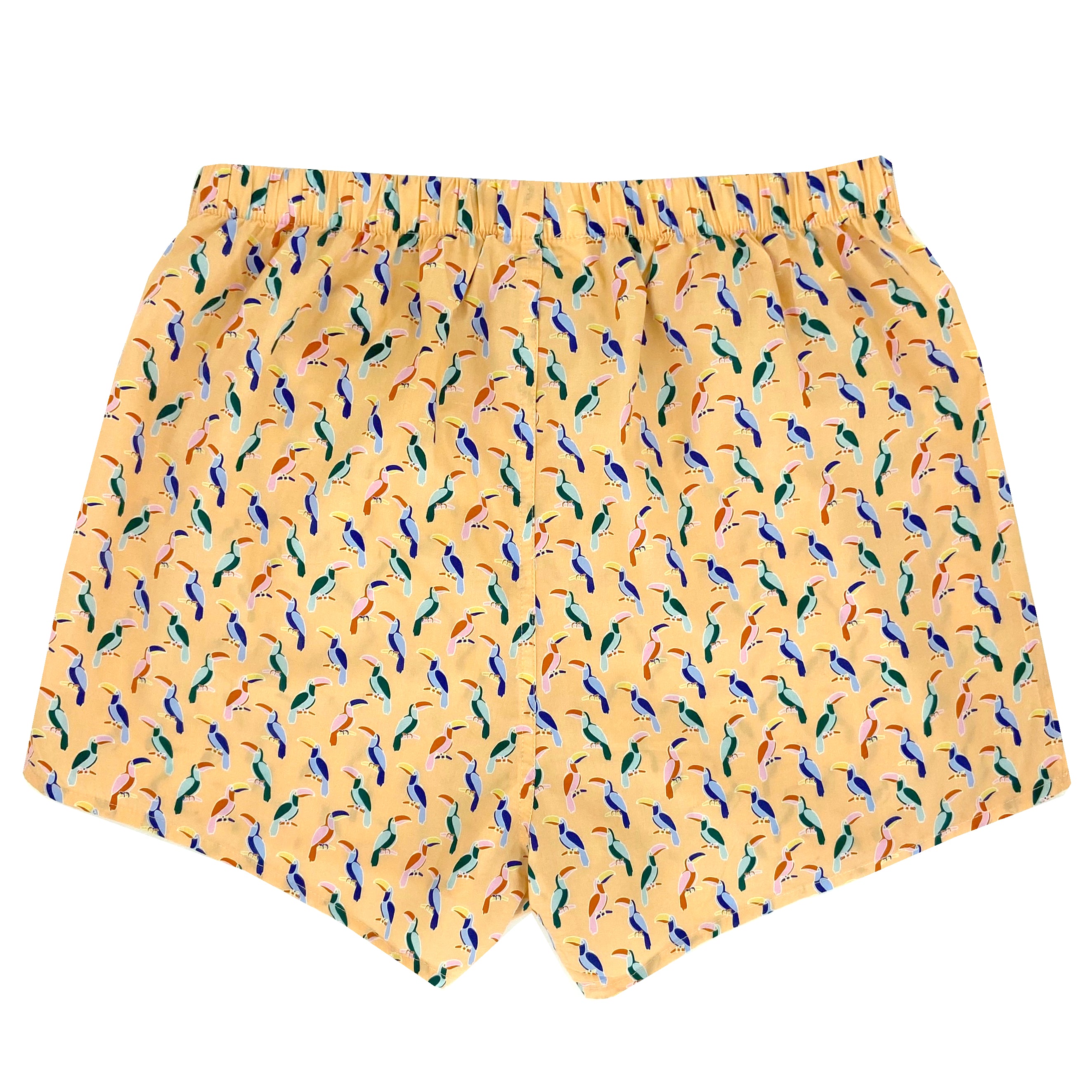 Men's Coral Orange Tropical Toucan Bird Novelty Print Boxer Shorts