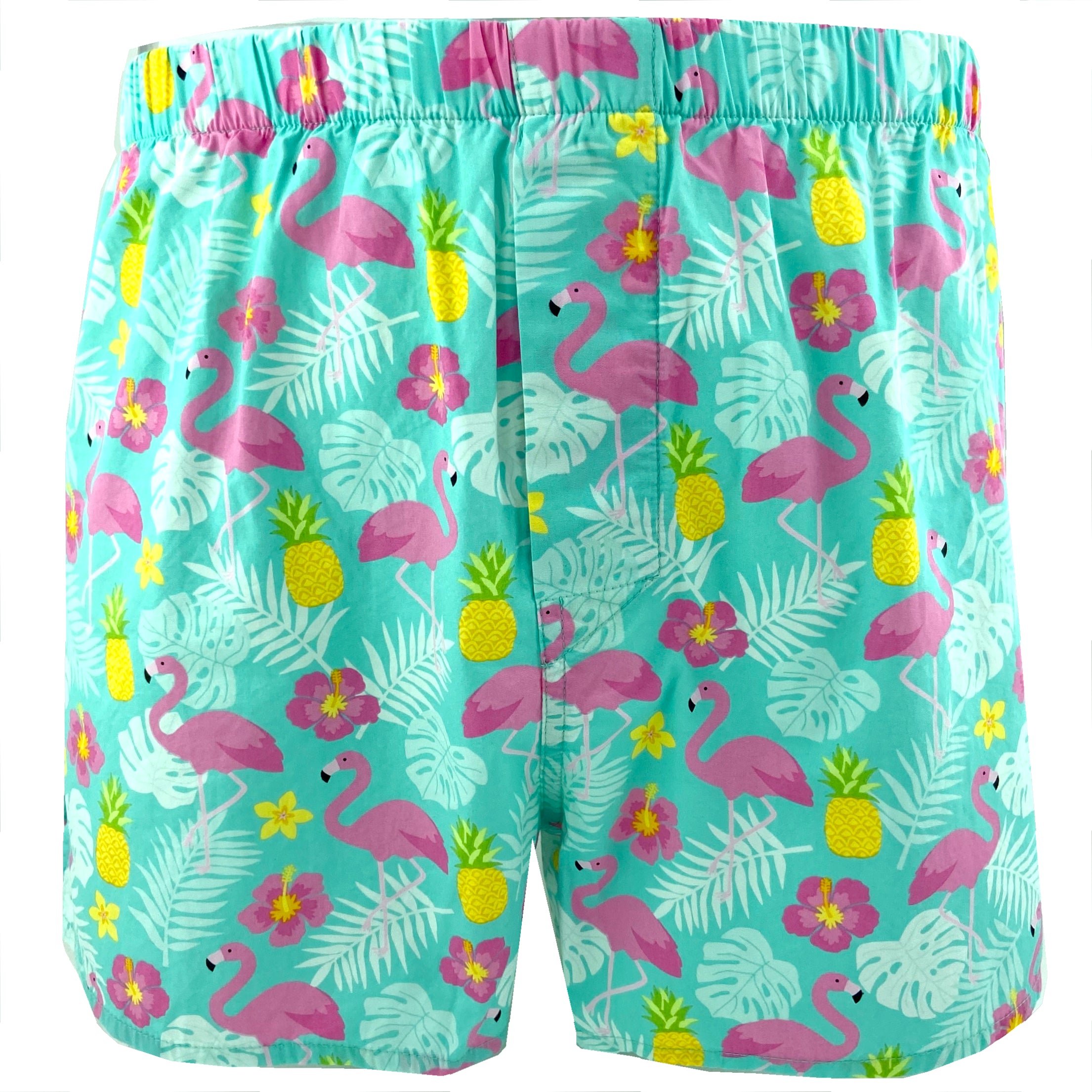 Men's Colorful Tropical Pineapple & Flamingo Patterned Boxer Shorts