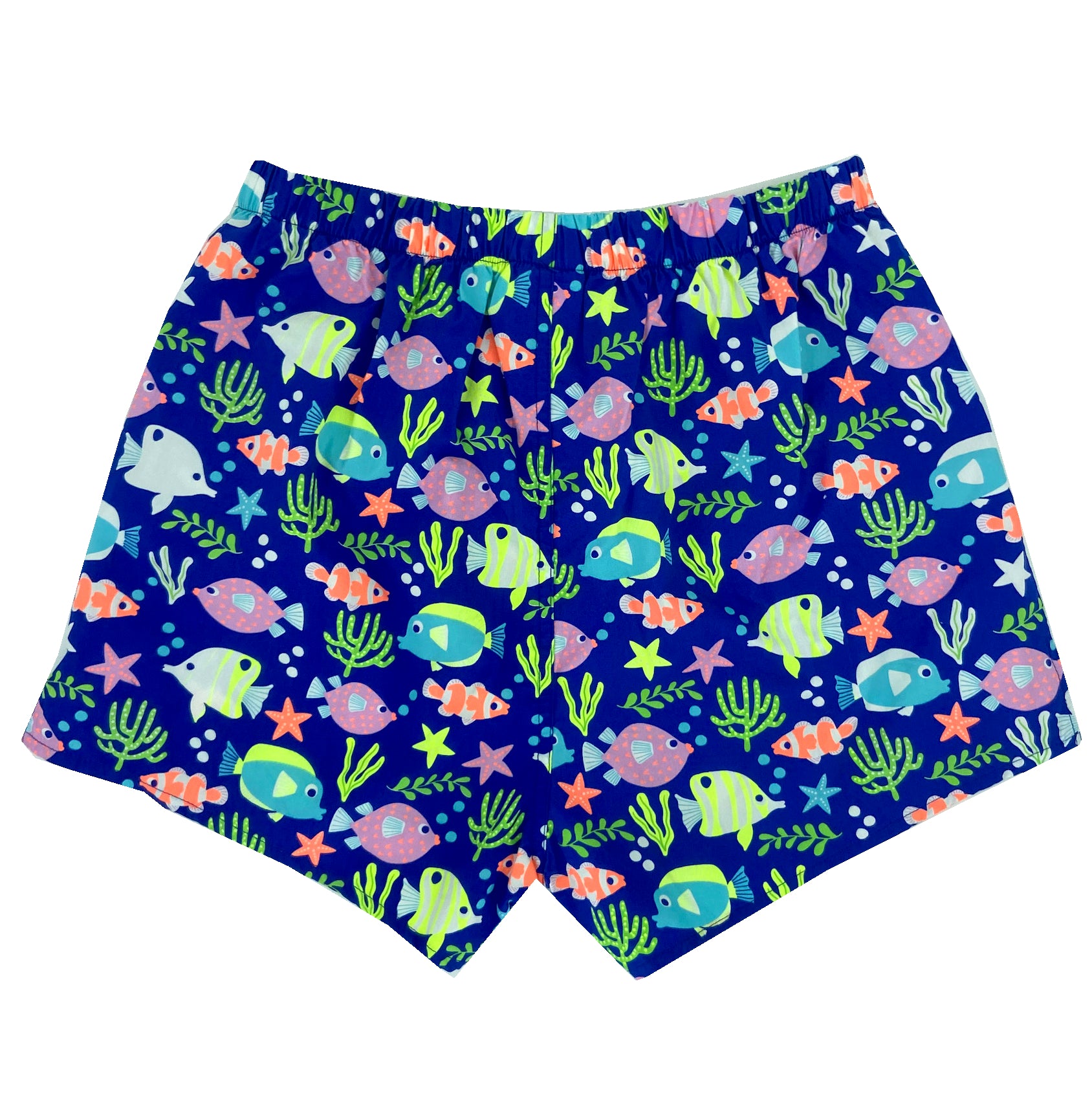 Colorful Tropical Fish Patterned Mens Cotton Boxer Shorts Underwear