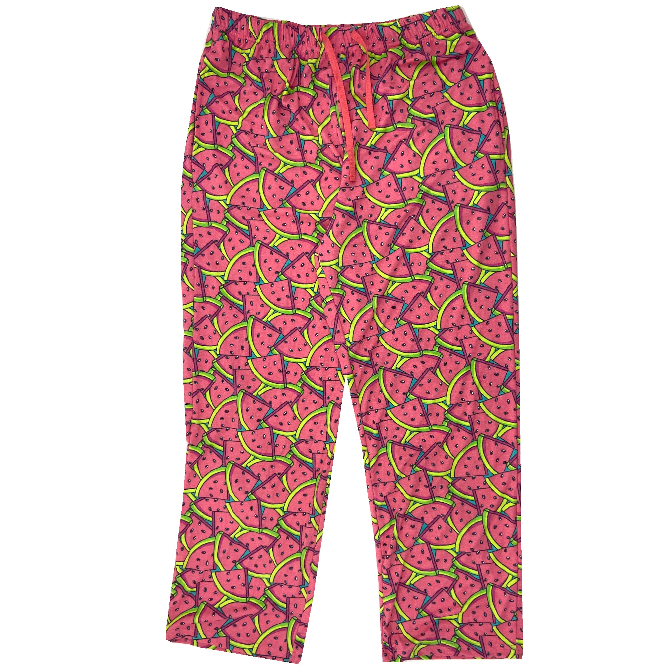 Men's Fruity Pink Watermelon Print Long Cotton Pajama Pant Bottoms