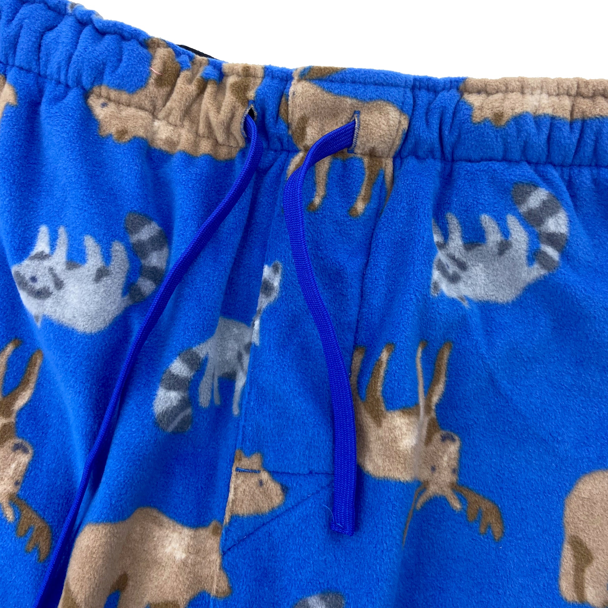 Men's Soft Cozy Bear Moose Raccoon Print Fleece Pajama PJ Pant Bottoms