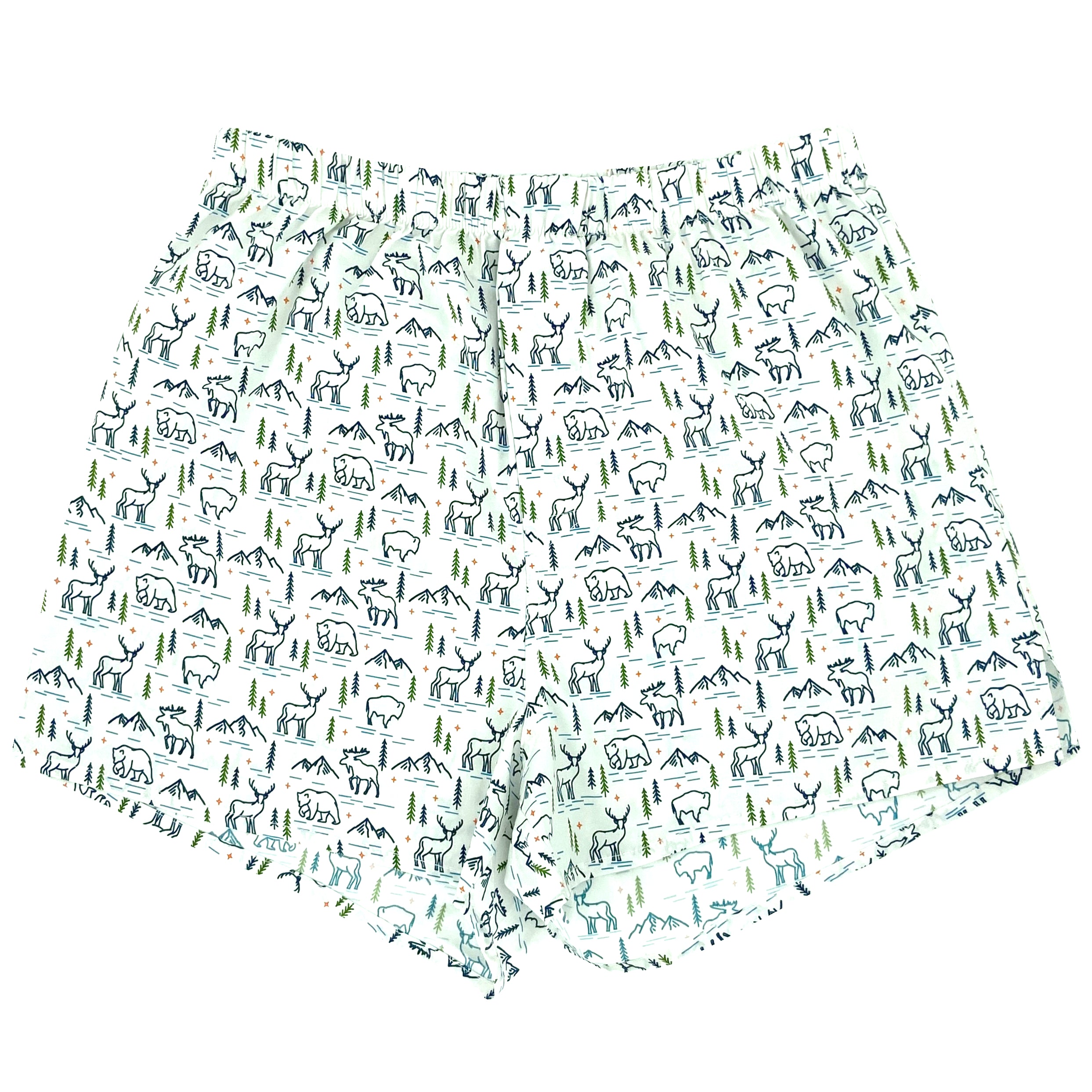 Canadian Wilderness Themed Moose & Bear Print Boxer Shorts Underwear